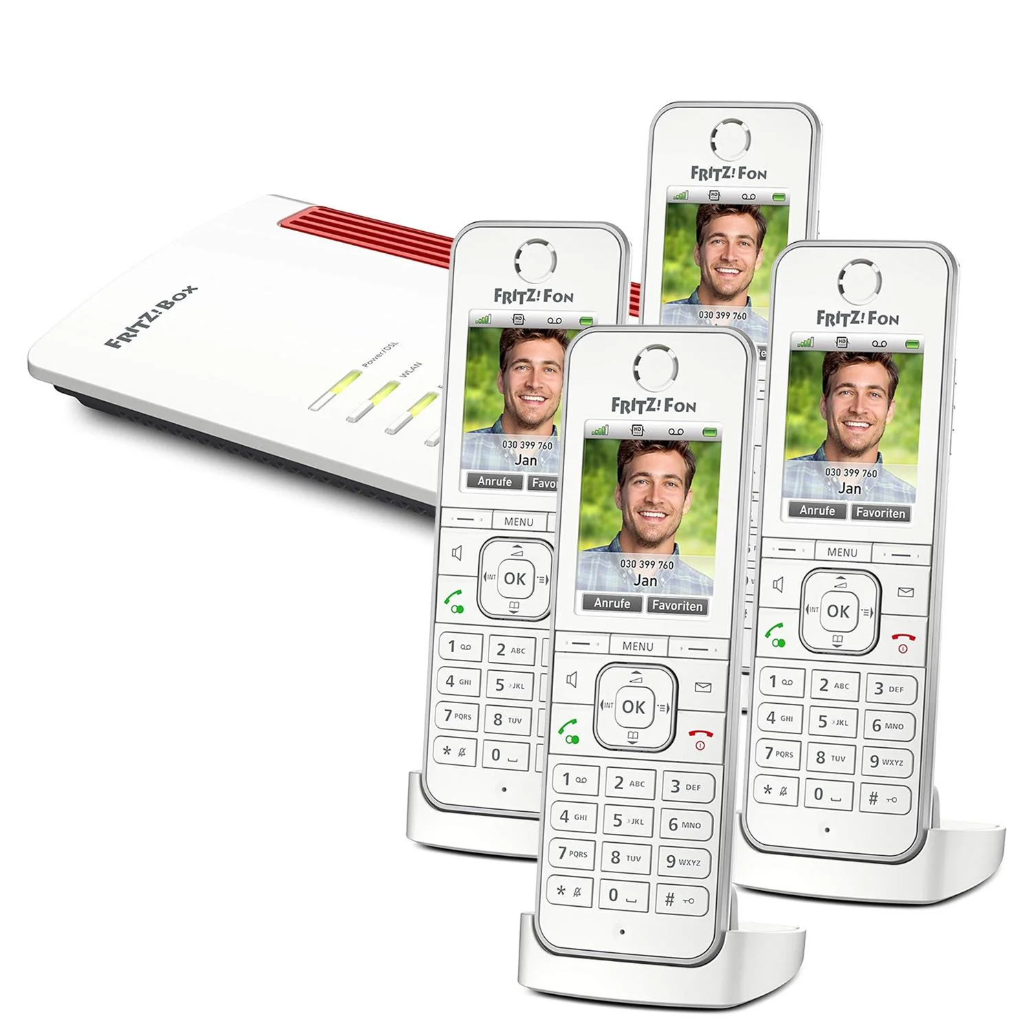 AVM FRITZ!Box 7530 AX WiFi Router and C6 VoIP Phone, Quad Handset