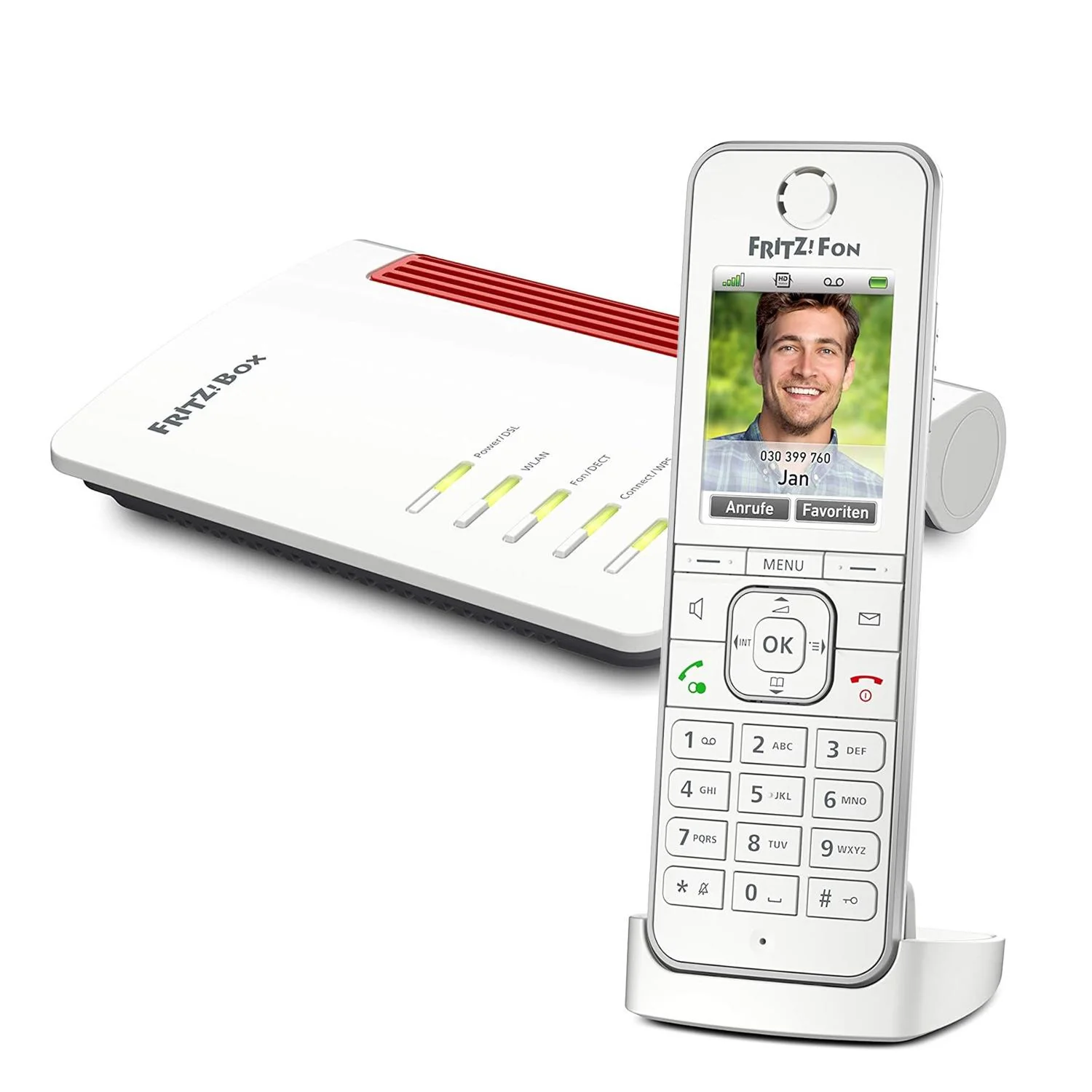 AVM FRITZ!Box 7530 AX WiFi Router and C6 VoIP Phone, Single Handset