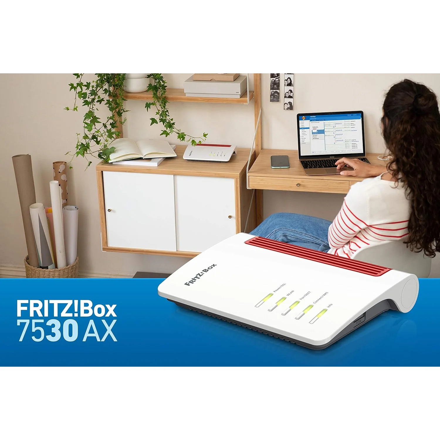 AVM FRITZ!Box 7530 AX WiFi Router and C6 VoIP Phone, Single Handset - Image 4