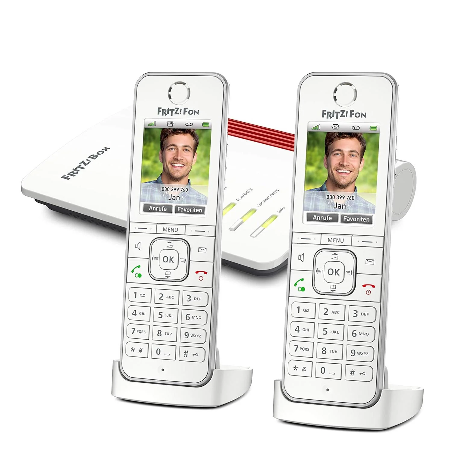 AVM FRITZ!Box 7530 AX WiFi Router and C6 VoIP Phone, Twin Handset