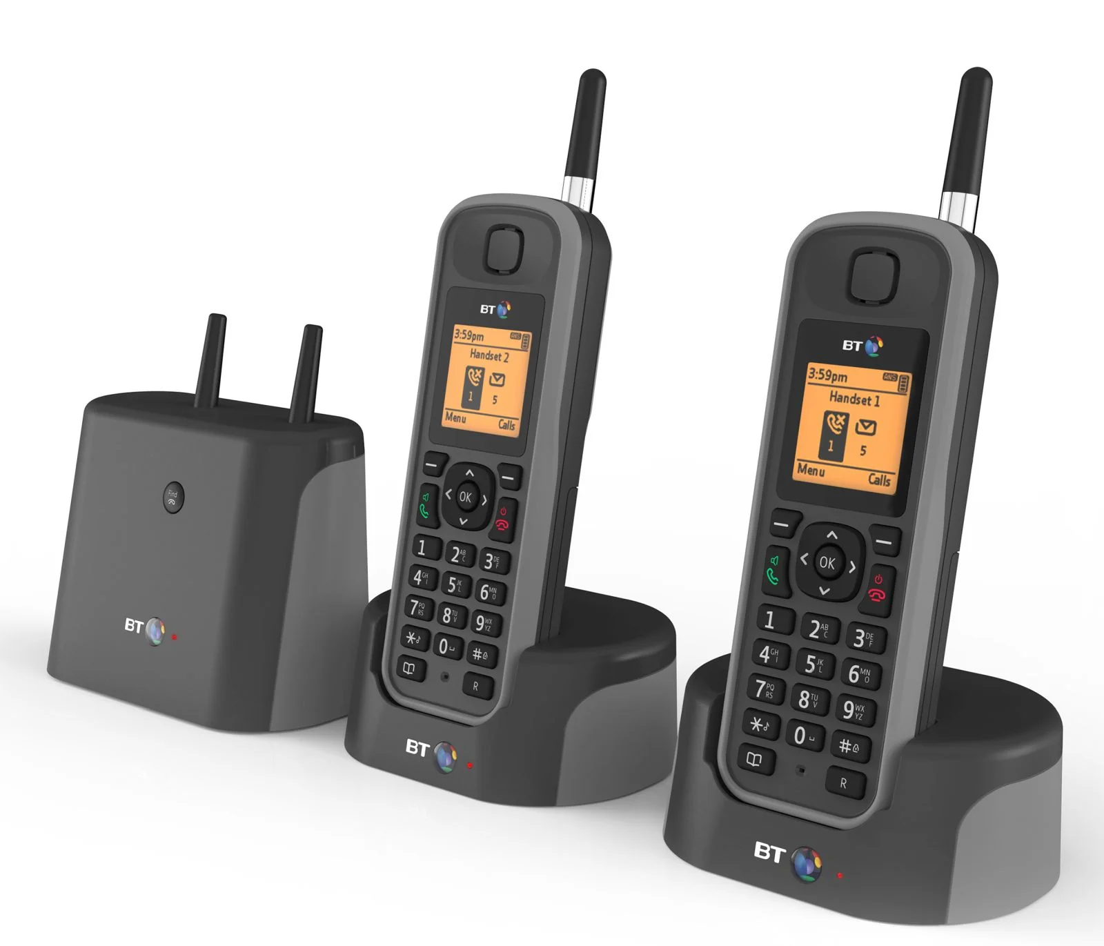 BT Elements 1K Twin Long Range Cordless Telephone