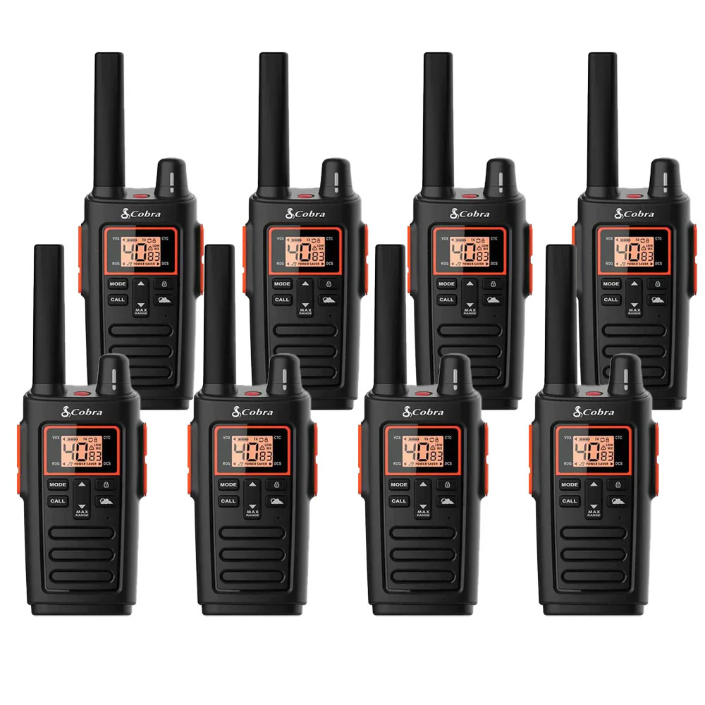 Cobra RX380 Walkie Talkie, Eight Pack