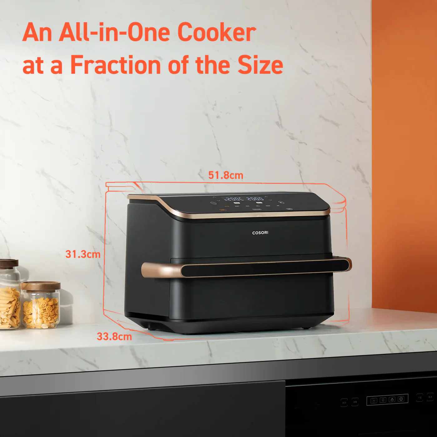 Cosori Dual Blaze Twinfry 10-Litre Air Fryer - Rose Gold - Image 14