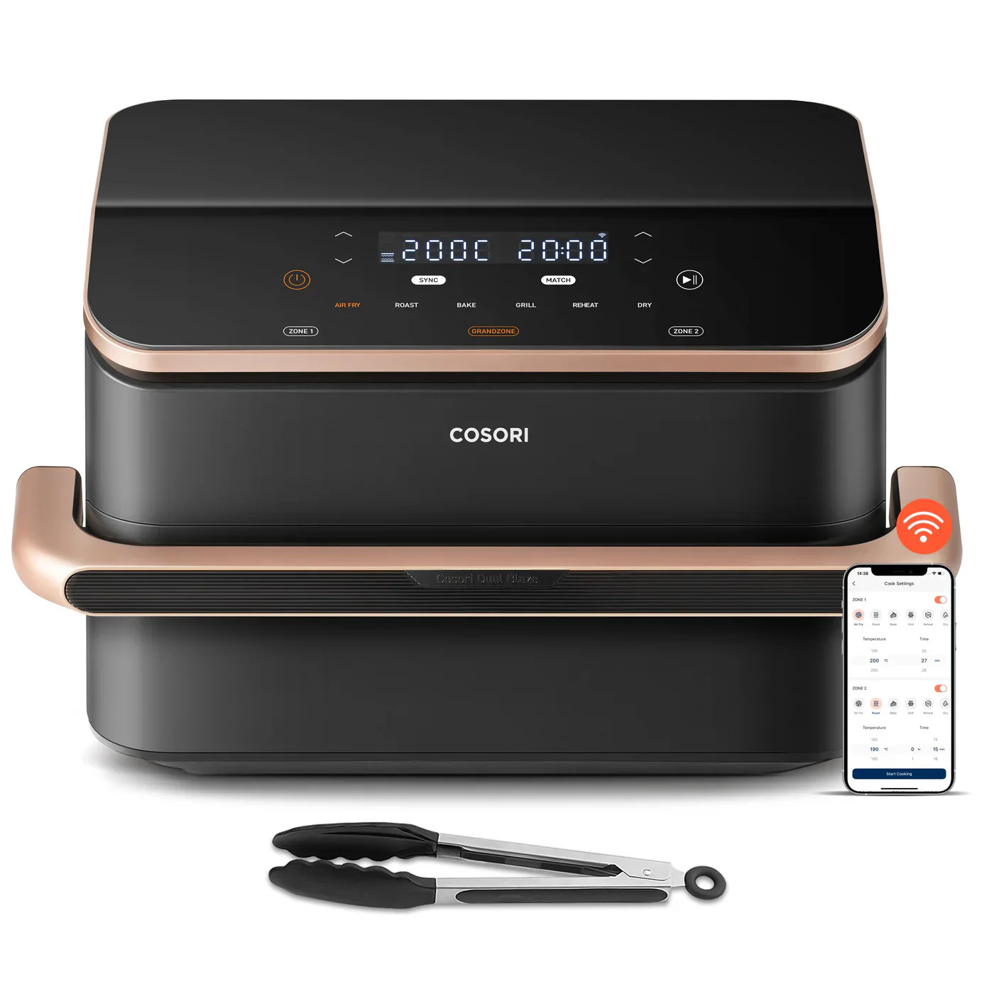 Cosori Dual Blaze Twinfry 10-Litre Air Fryer - Rose Gold - Image 16