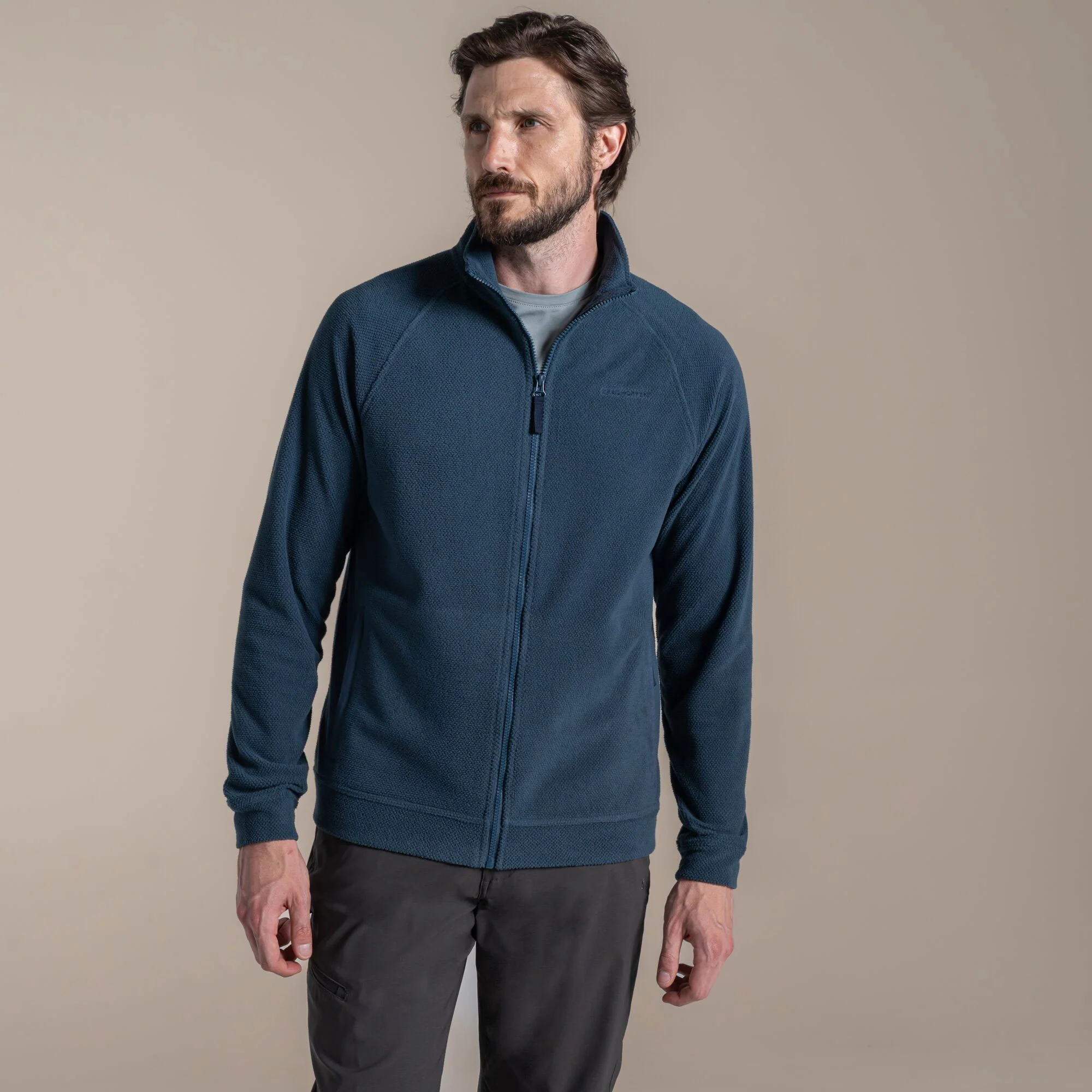 Craghoppers Men's Charlston Full Zip Fleece Jacket | Blue Stone