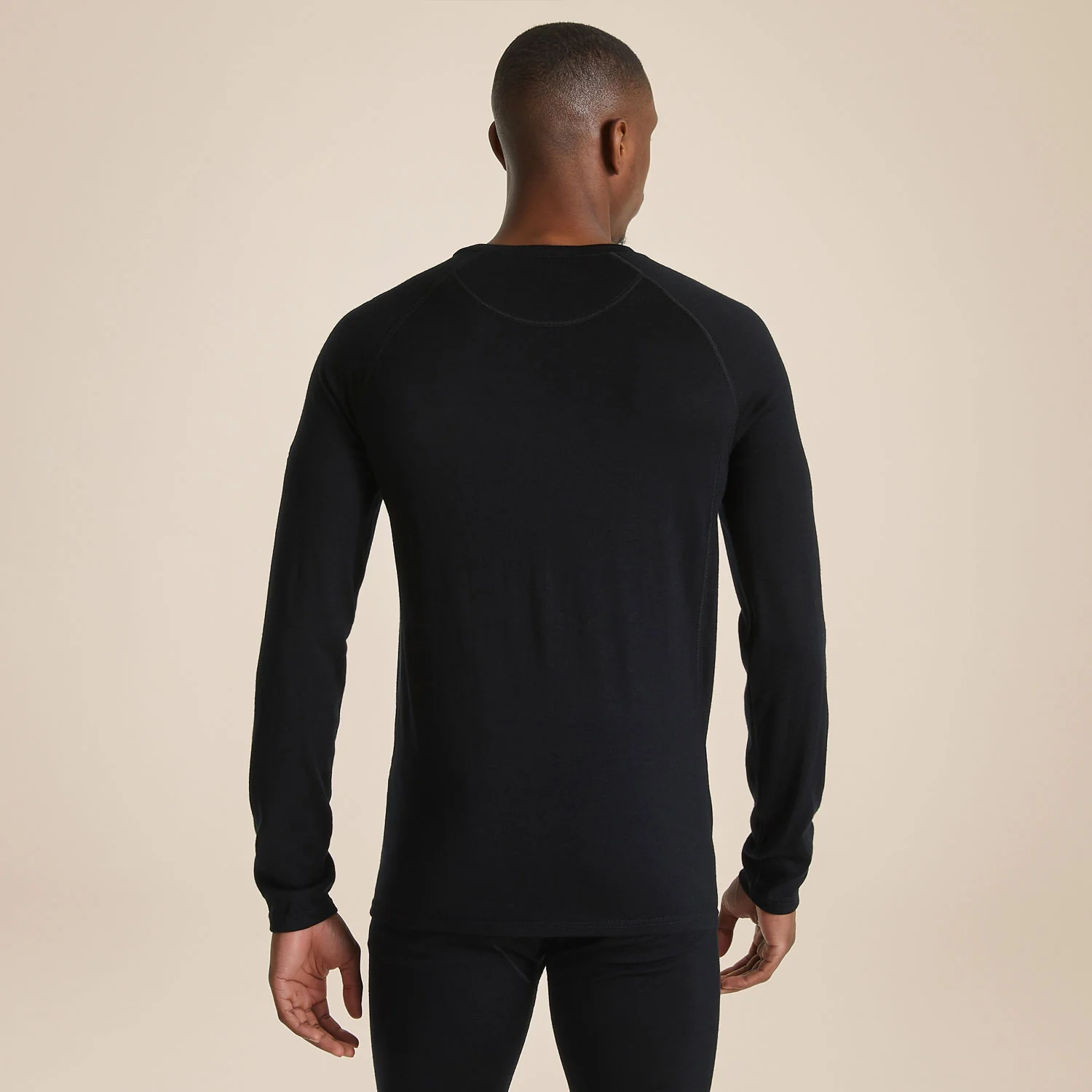 Craghoppers Men's Merino Crew Neck Long Sleeved Baselayer II | Black - Image 2