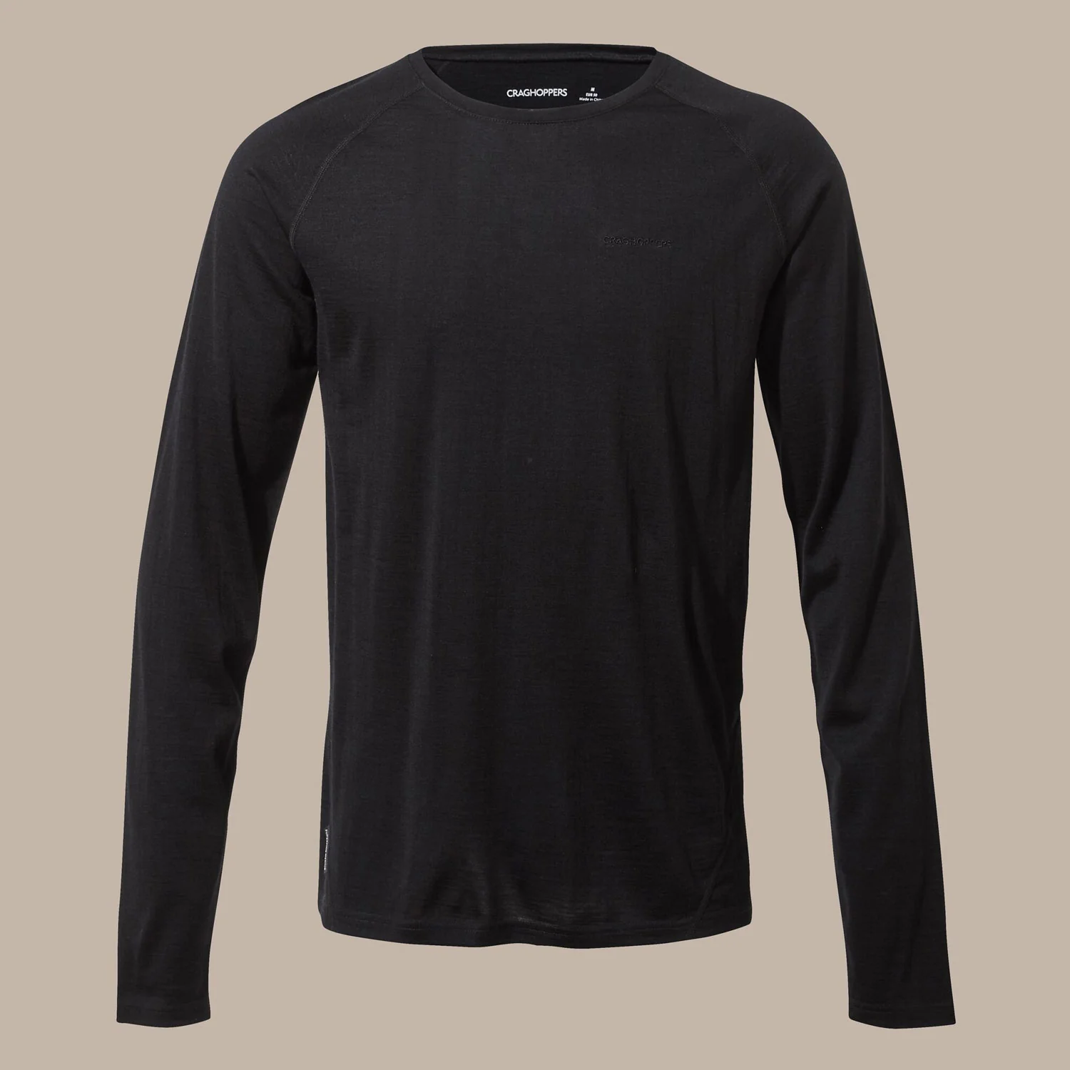 Craghoppers Men's Merino Crew Neck Long Sleeved Baselayer II | Black - Image 5