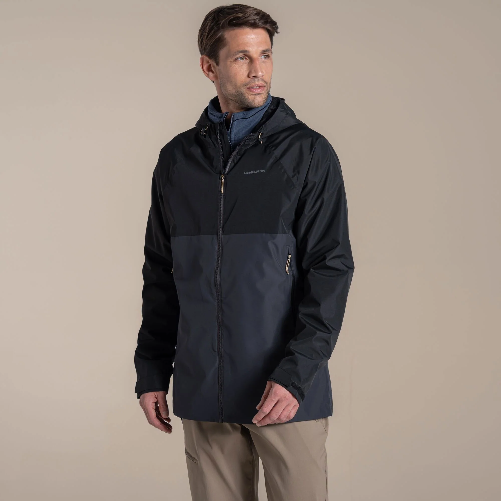 Craghoppers Men's Osuna Waterproof Jacket | Black / Dark Iron