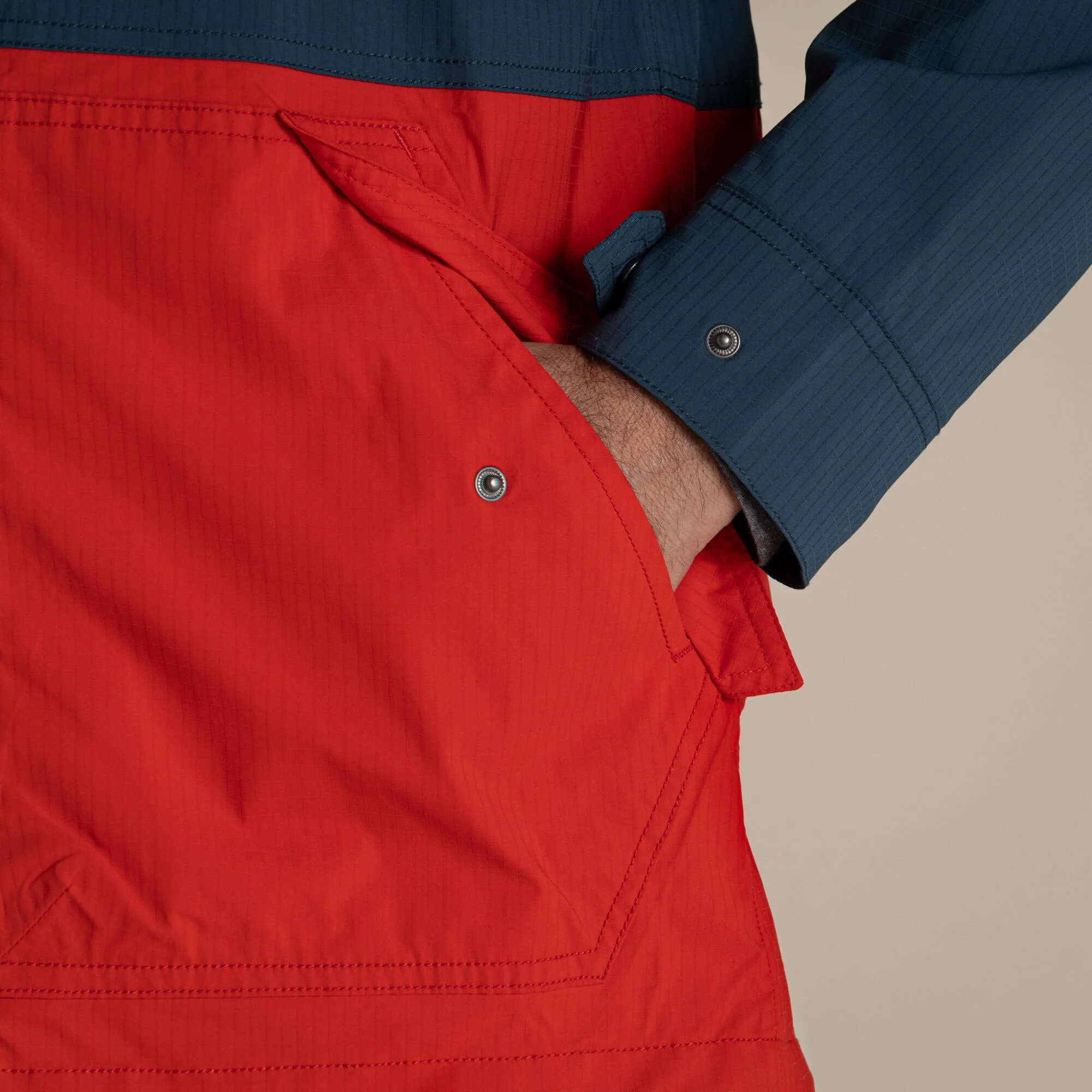 Craghoppers Men's Pandion Waterproof Jacket | Blue Stone / Pimento Red - Image 4