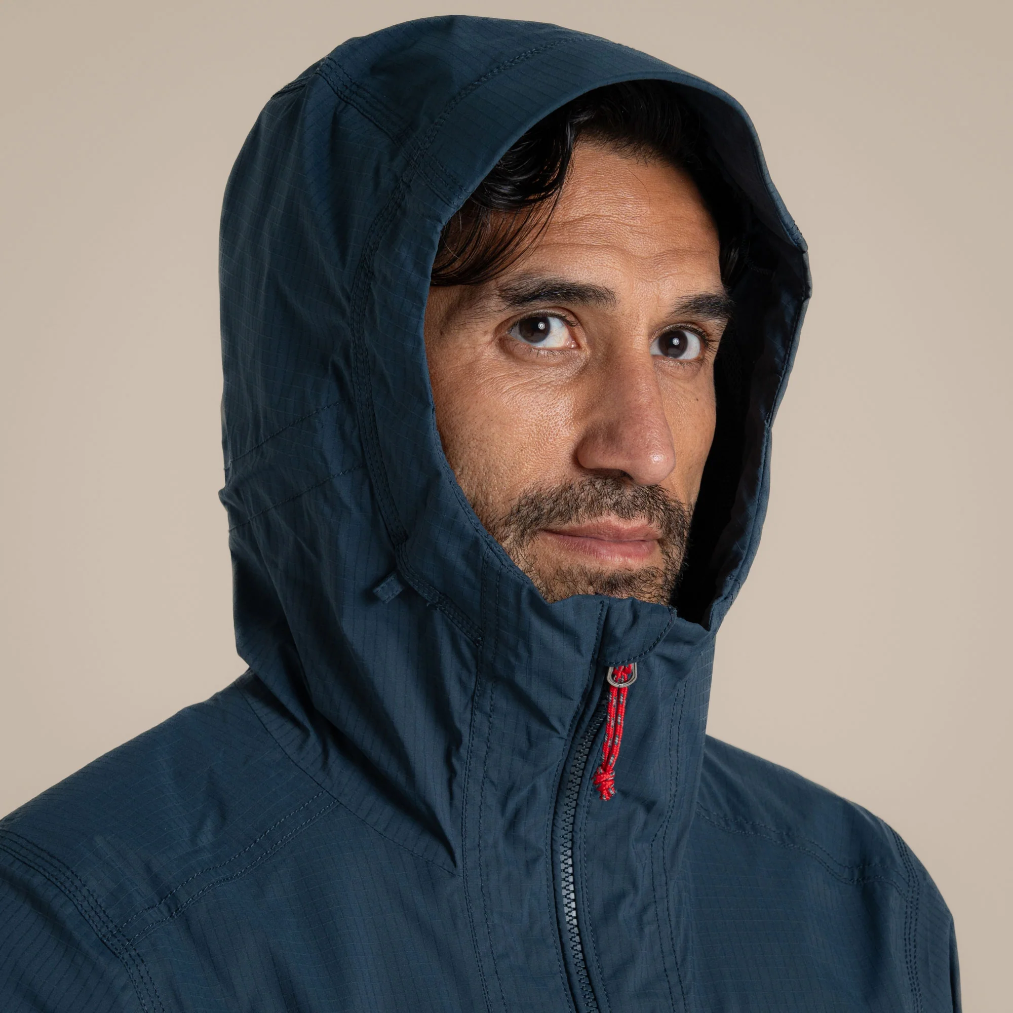 Craghoppers Men's Pandion Waterproof Jacket | Blue Stone / Pimento Red - Image 8