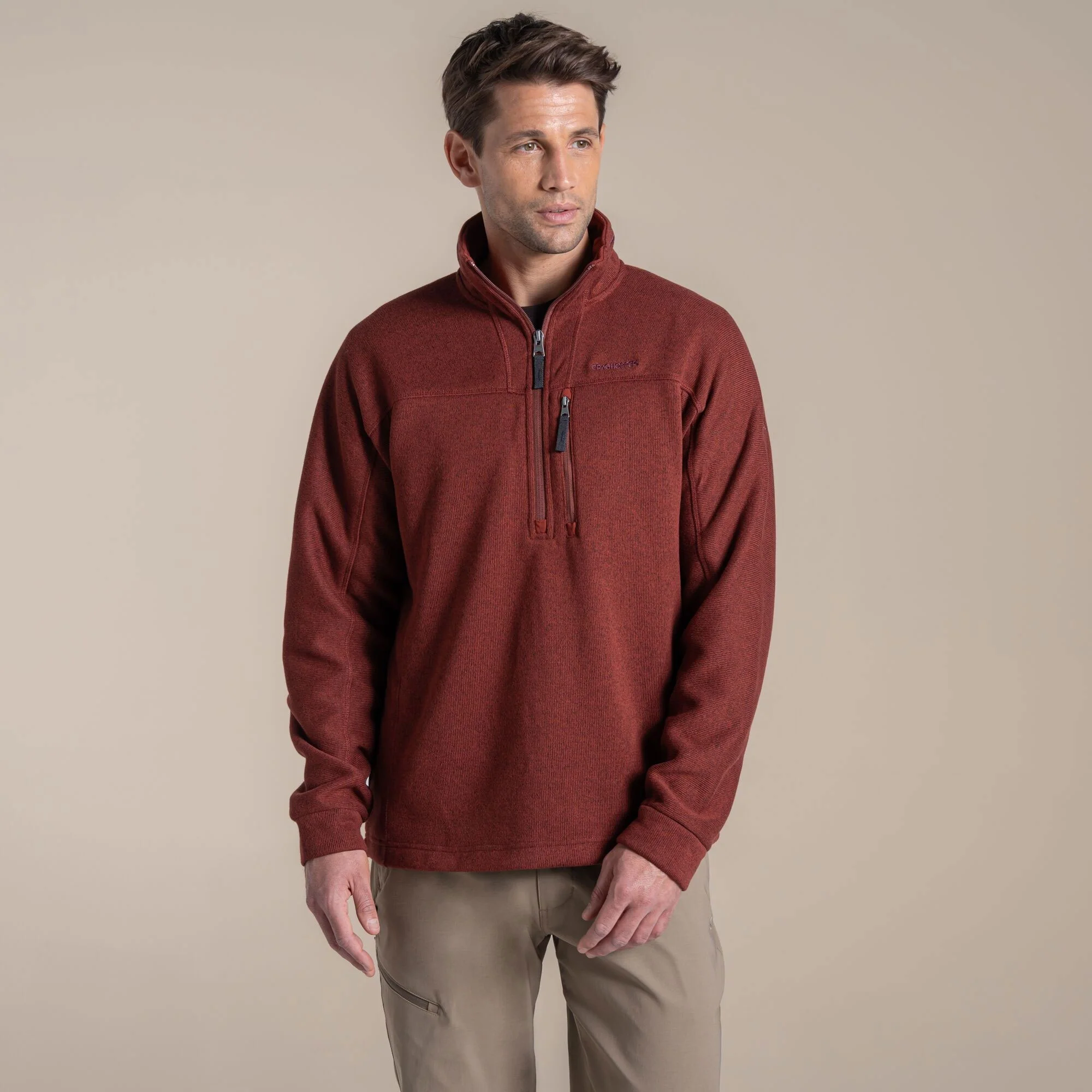 Craghoppers Men's Torney III Half Zip Fleece | Red Jasper