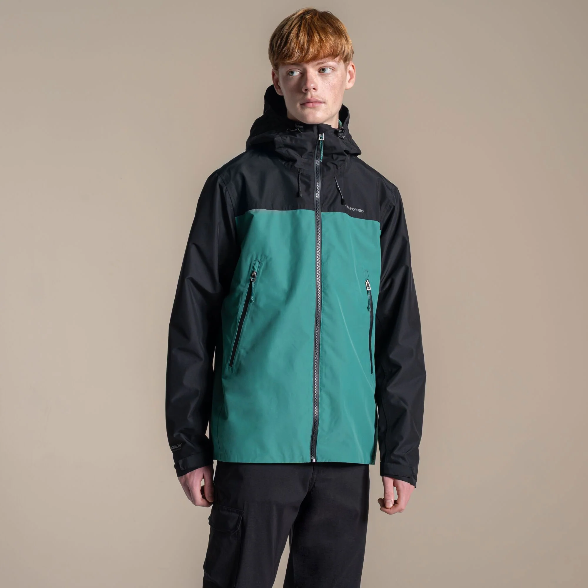 Craghoppers Men's Vanth Waterproof Jacket | Black / Mosaic Green