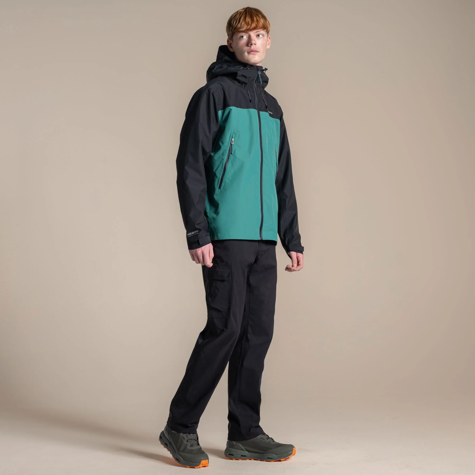 Craghoppers Men's Vanth Waterproof Jacket | Black / Mosaic Green - Image 3