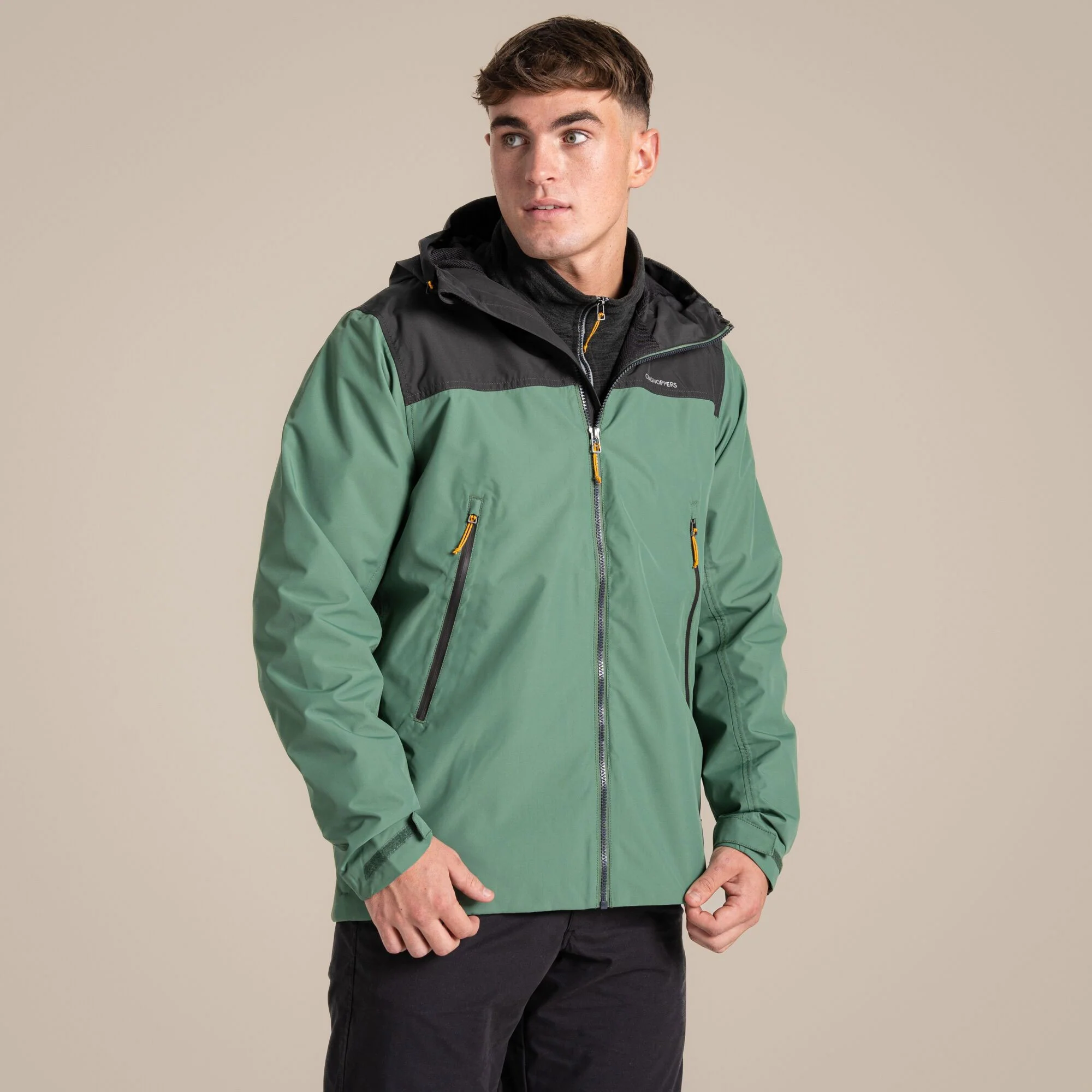 Craghoppers Men's Vanth Waterproof Jacket | Magrove Green / Black Pepper