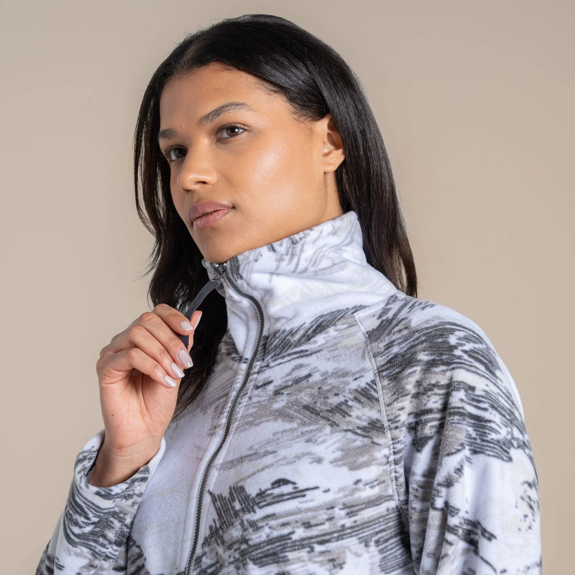 Craghoppers Women's Annjela Half Zip Fleece | Optic White Print - Image 3