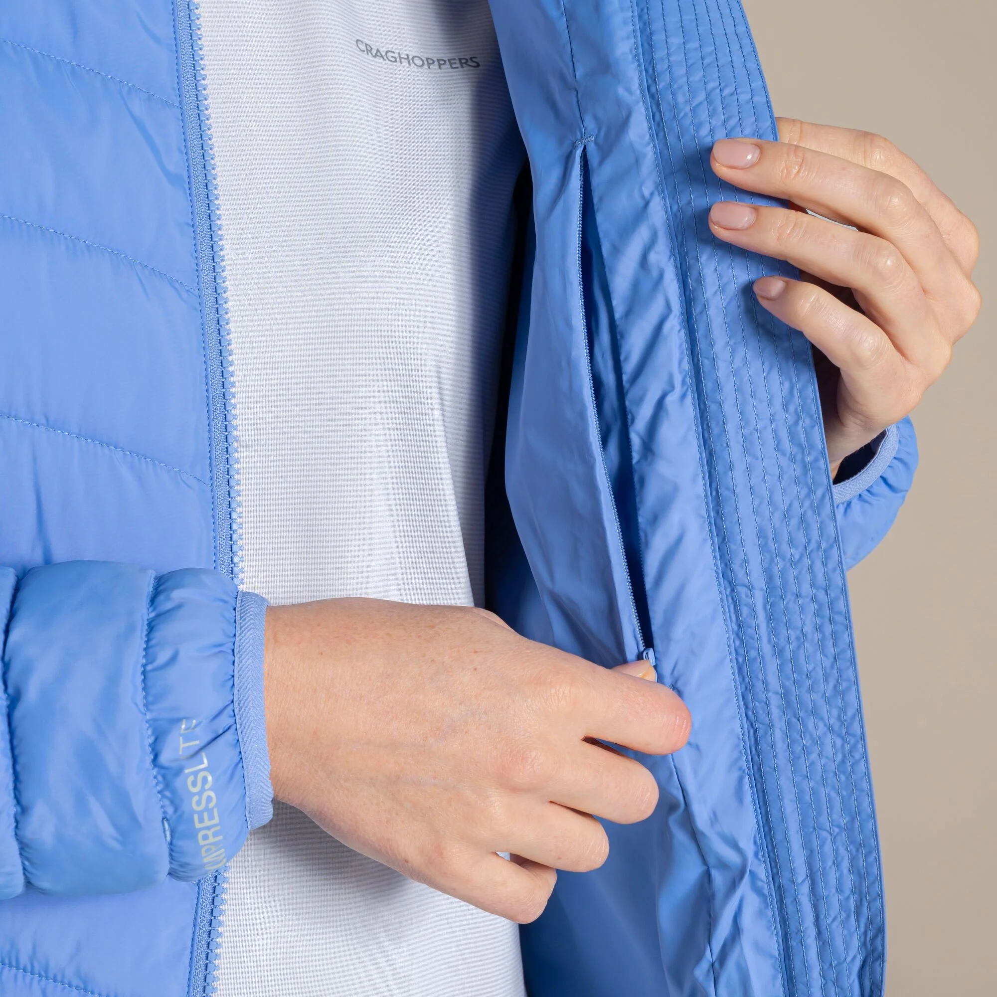 Craghoppers Women's Compresslite IX Hooded Insulating Jacket | Vinca Blue - Image 5