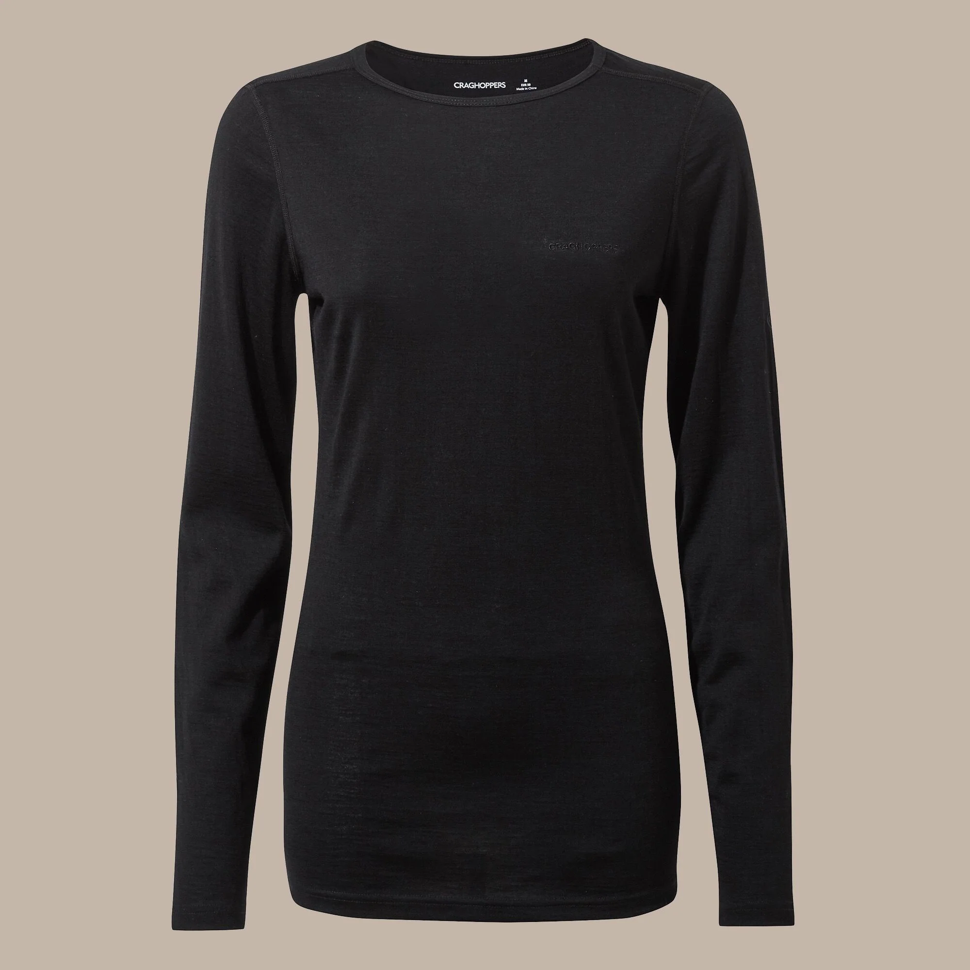 Craghoppers Women's Merino Crew Neck Long Sleeved Baselayer II | Black - Image 5