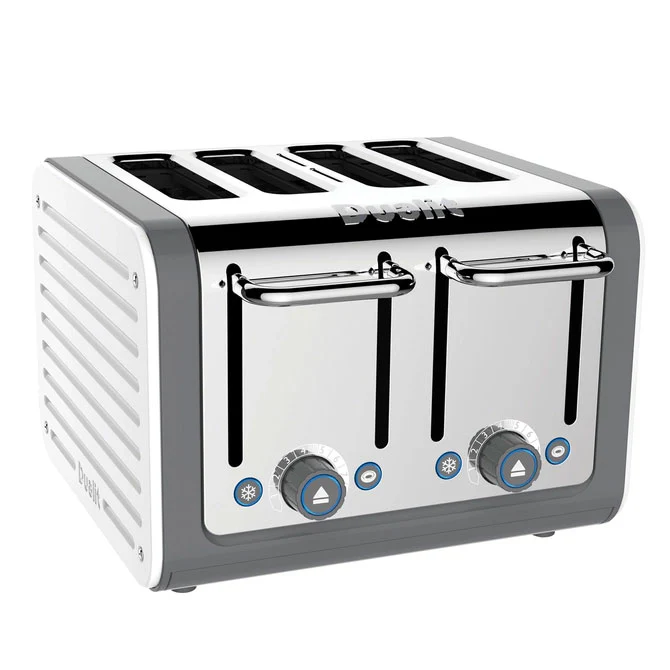 Dualit Architect 4 Slice Toaster in Grey & Polished Steel - Image 2