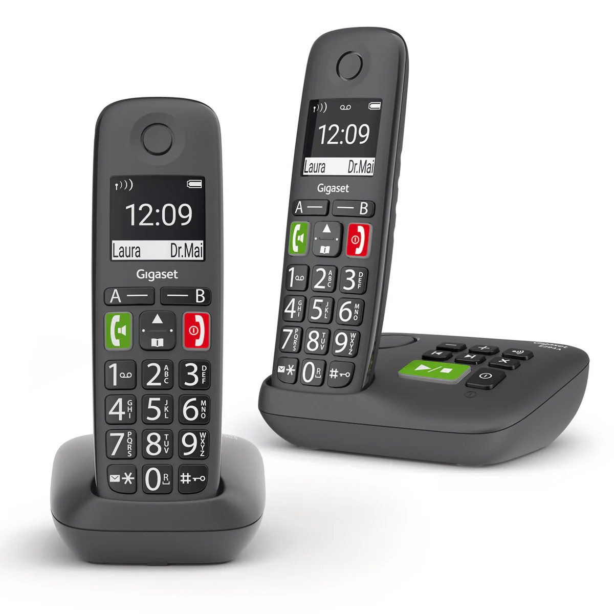 Gigaset E290A Big Button Cordless Phone, Twin Handset