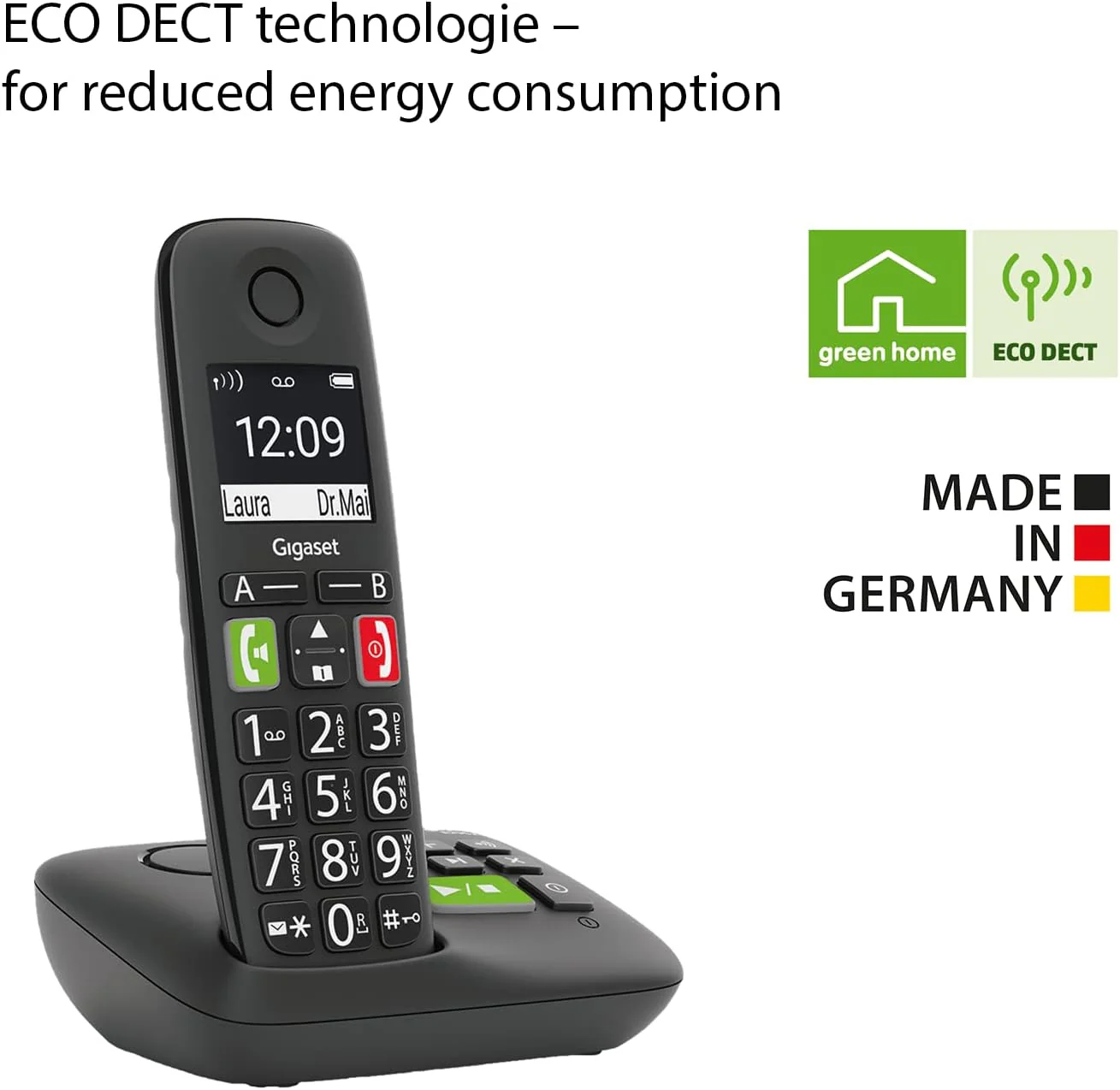 Gigaset E290A Big Button Cordless Phone, Twin Handset - Image 4