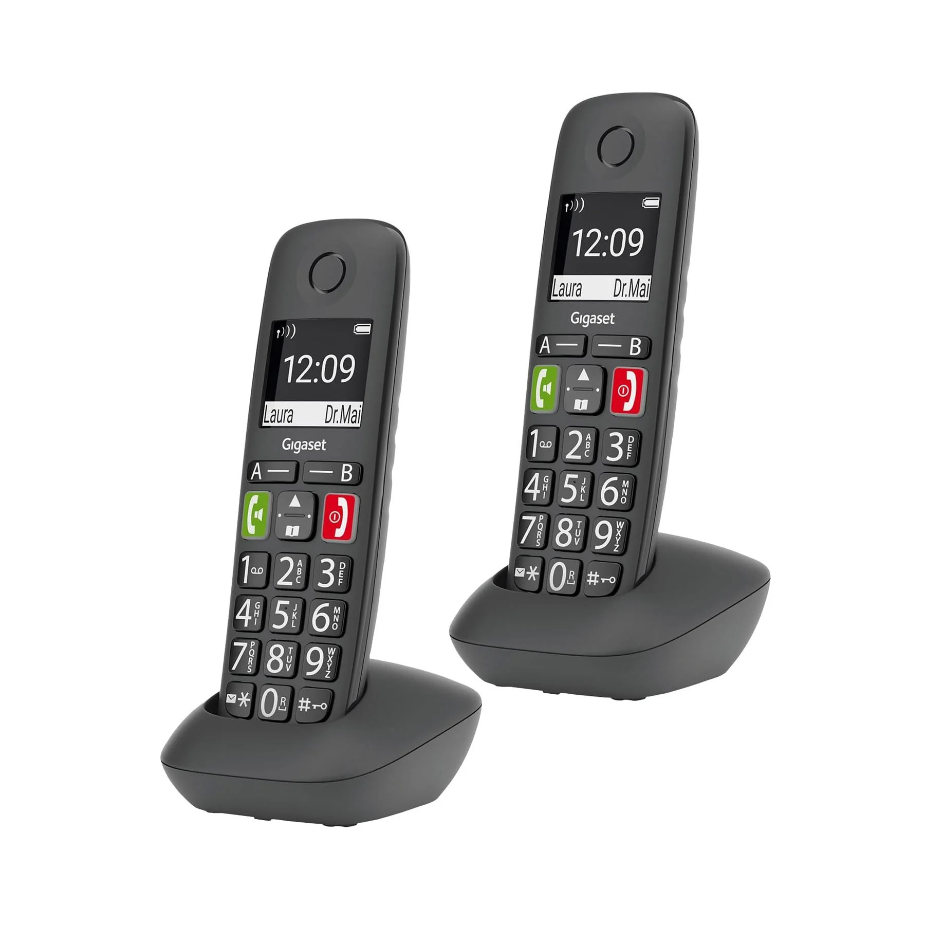 Gigaset E294 Big Button Cordless Phone, Twin Handset