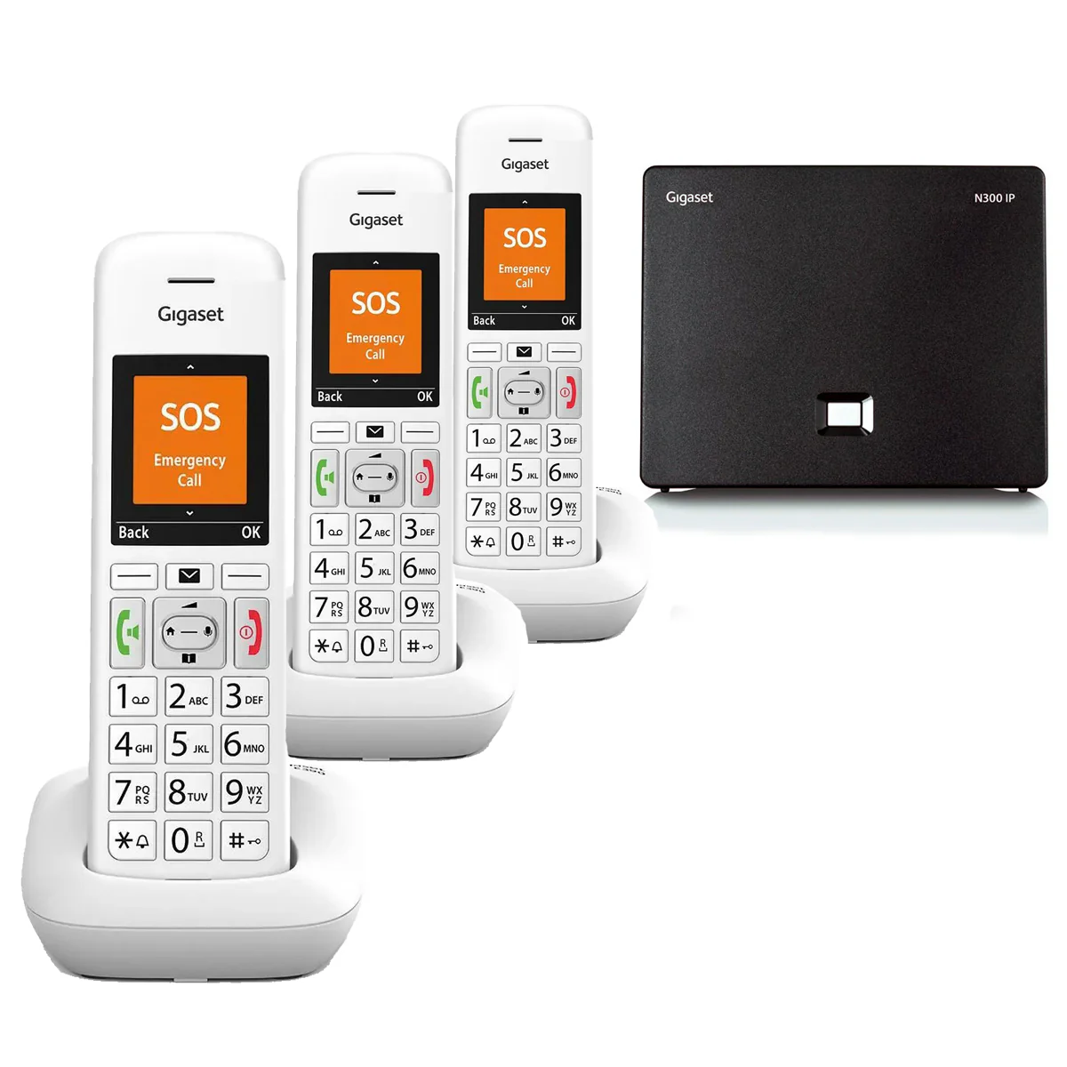 Gigaset E390A Premium VoIP Phone, Trio Handset