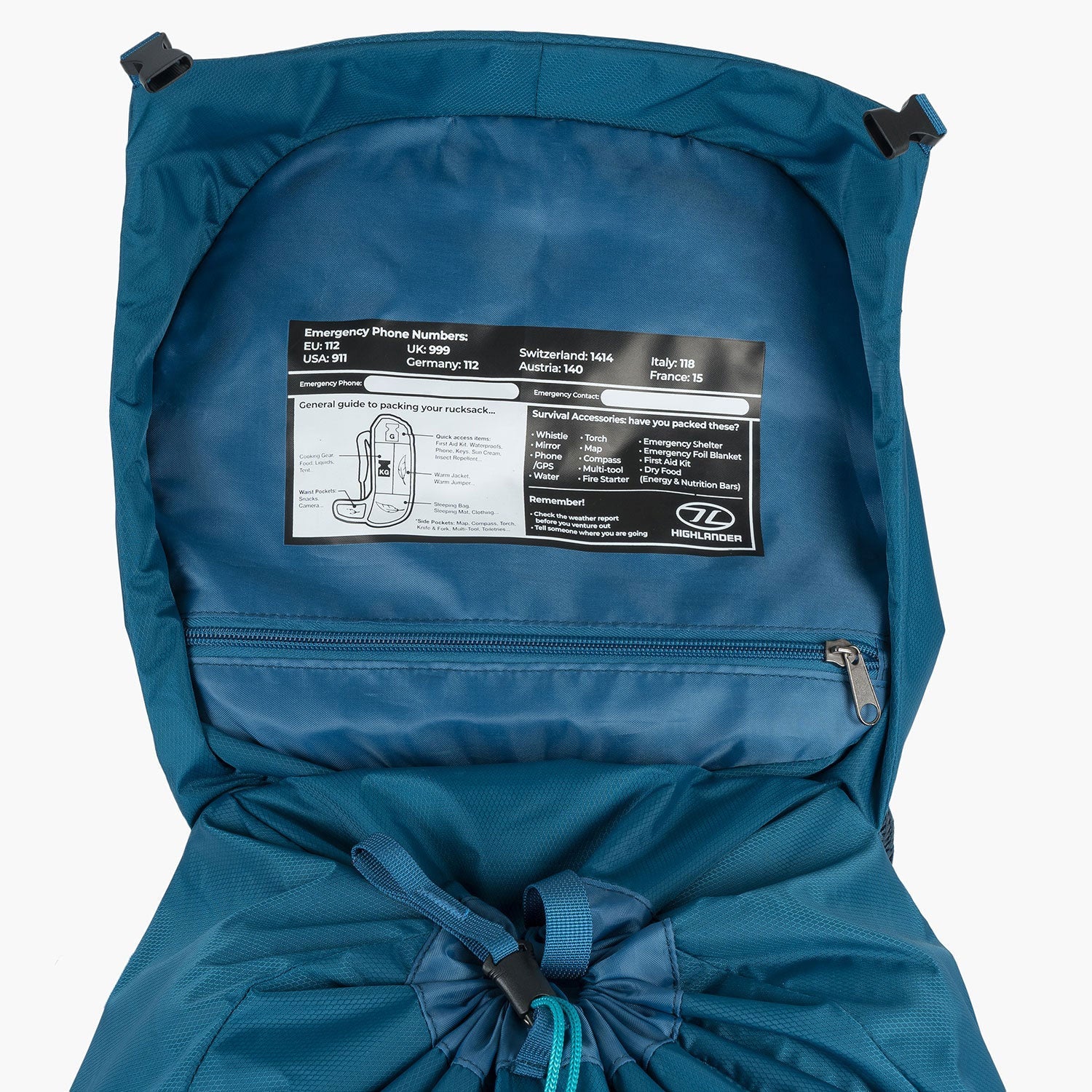 Highlander Ben Nevis 52L Men's Backpack - Petrol Blue - Image 11
