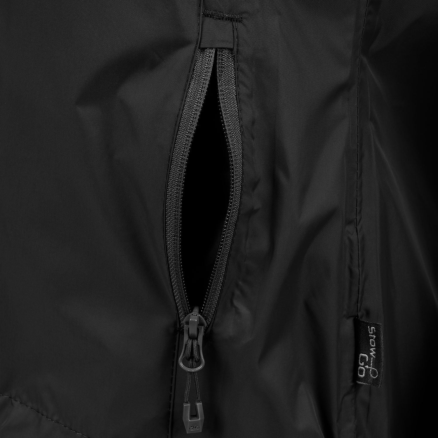 Highlander Men's Stow & Go Pack Away Waterproof Jacket | Black - Image 4
