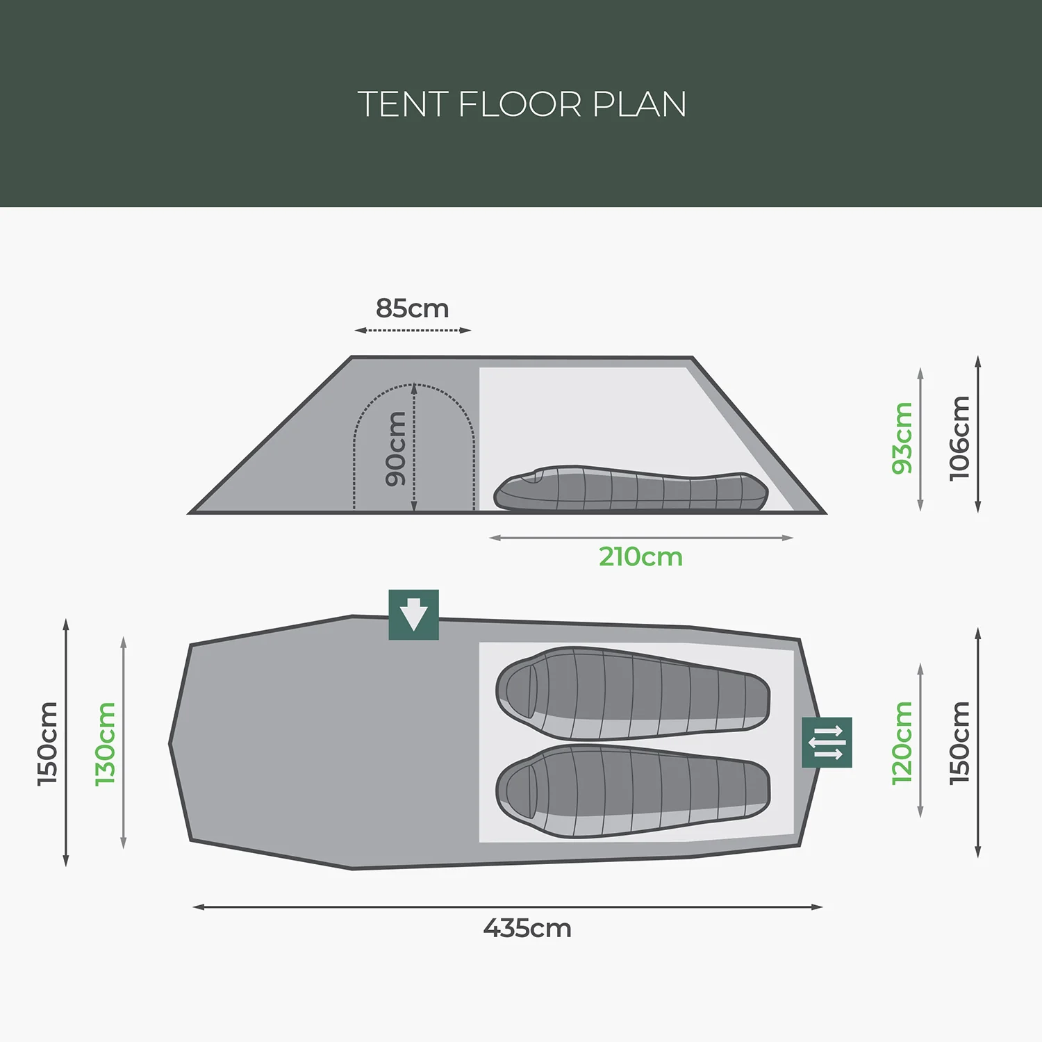 Highlander Respite 2-Person Extended Tent - Image 2