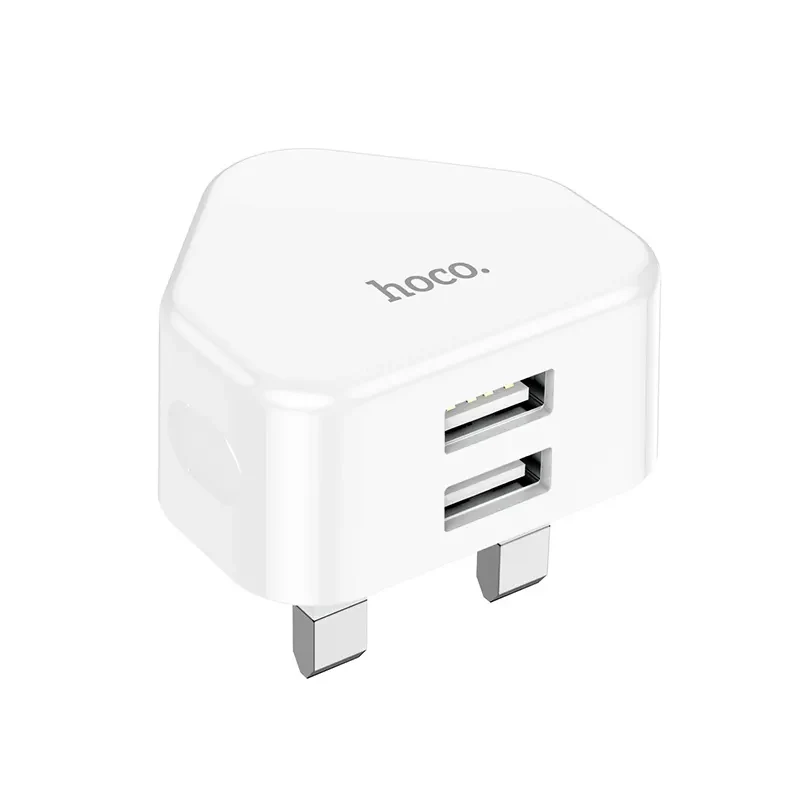 HOCO Dual Port USB-A 2.1A UK Mains PSU Adaptor