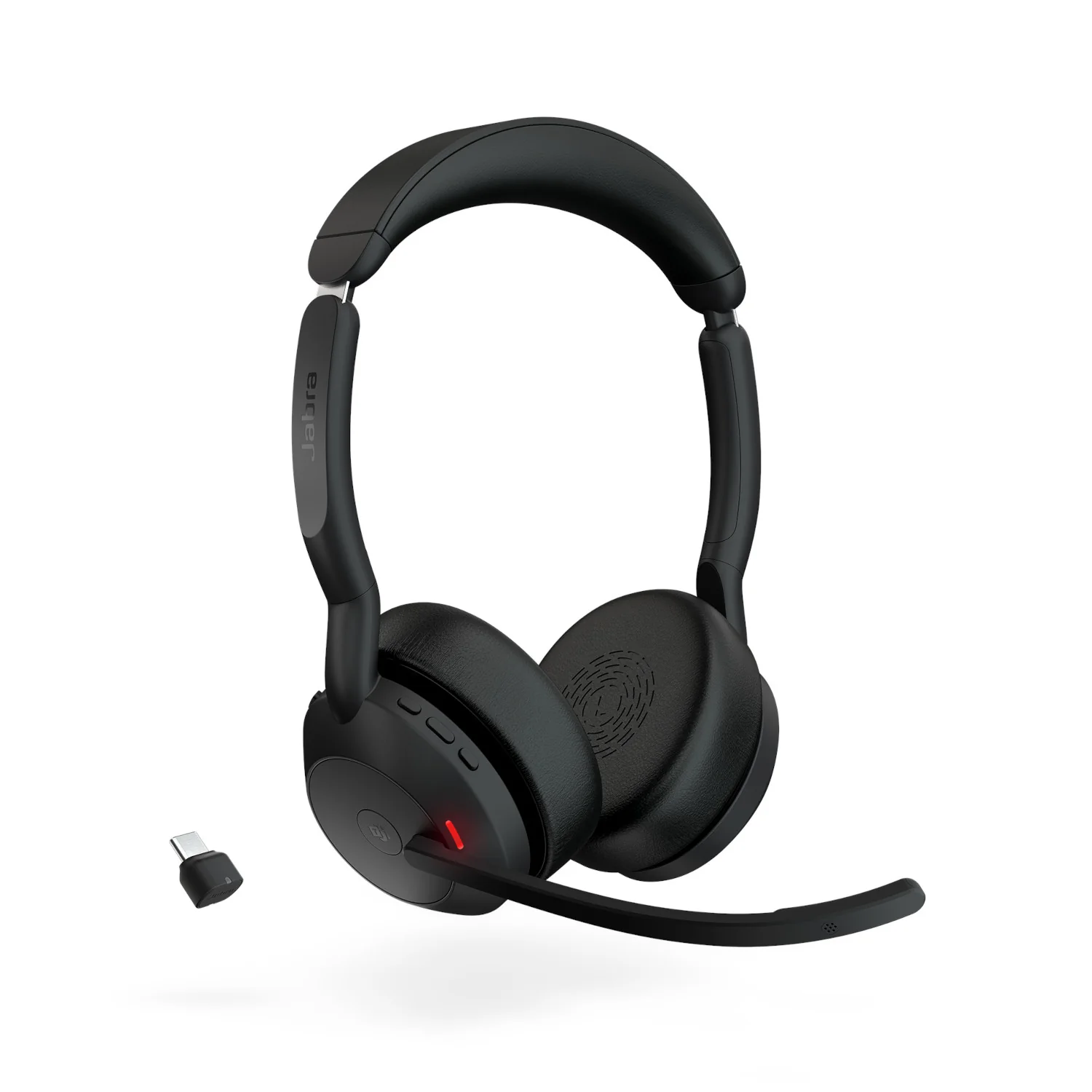 Jabra Evolve2 55 USB-C UC Stereo Wireless headset in Black with Jabra Link 380