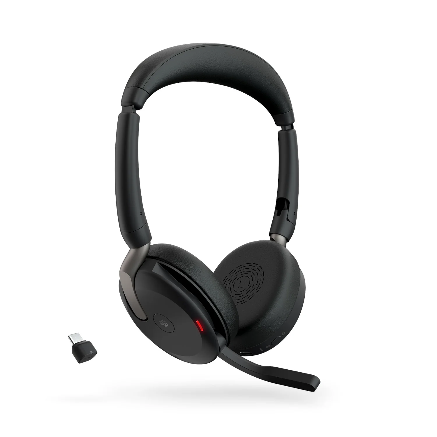 Jabra Evolve2 65 Flex USB-C UC Stereo Wireless Headset in Black with wireless charging - Image 2