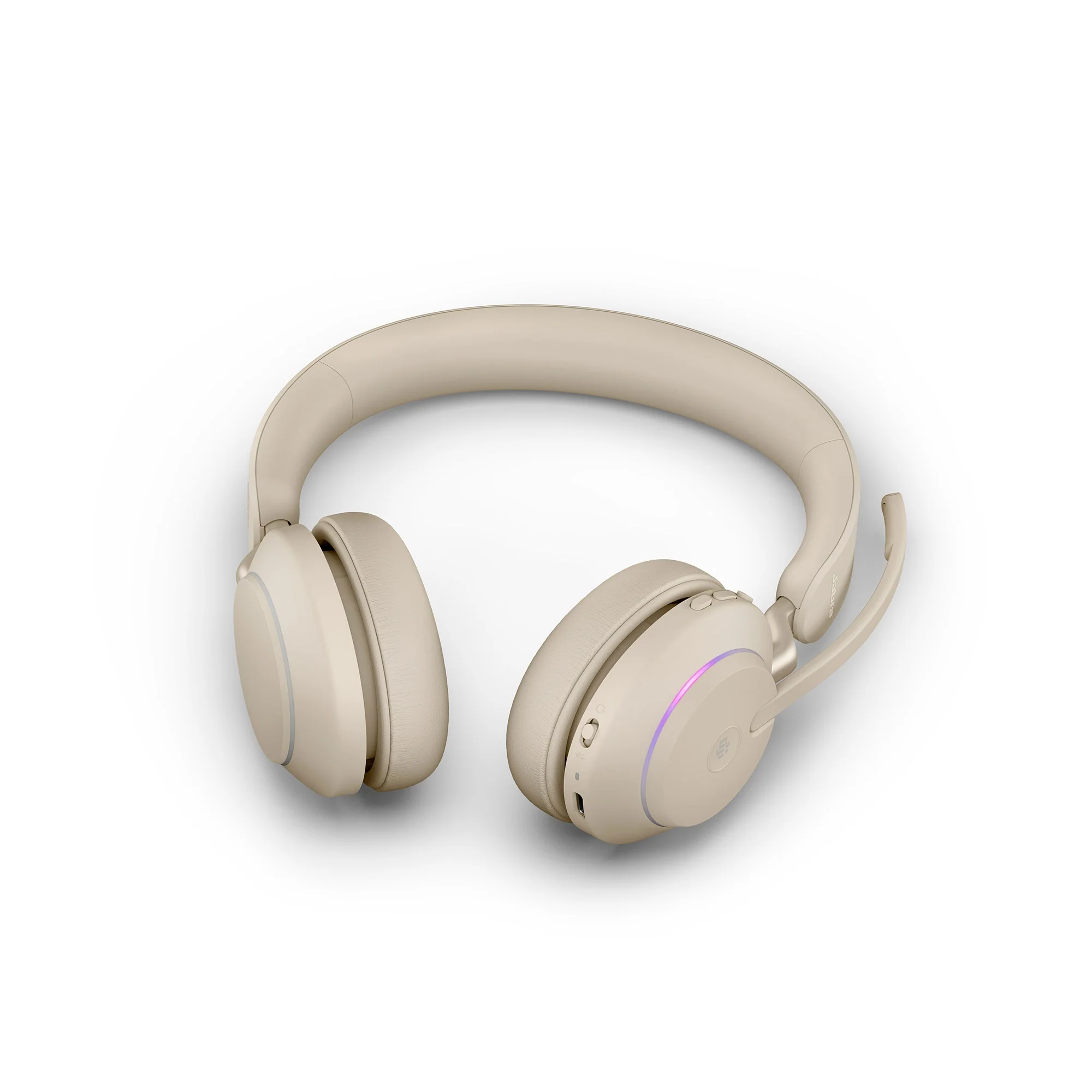 Jabra Evolve2 65 USB-A MS Stereo Wireless Headset in Beige with Jabra Link380 - Image 2