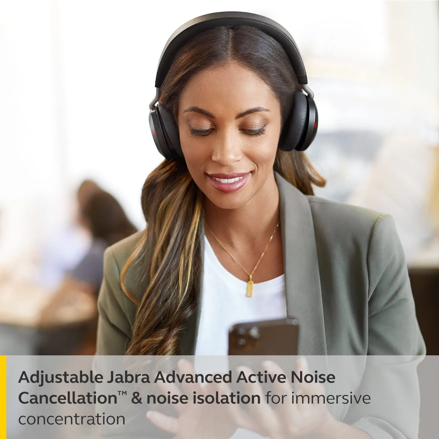 Jabra Evolve2 75 USB-A MS Stereo Headset in Black - Image 7