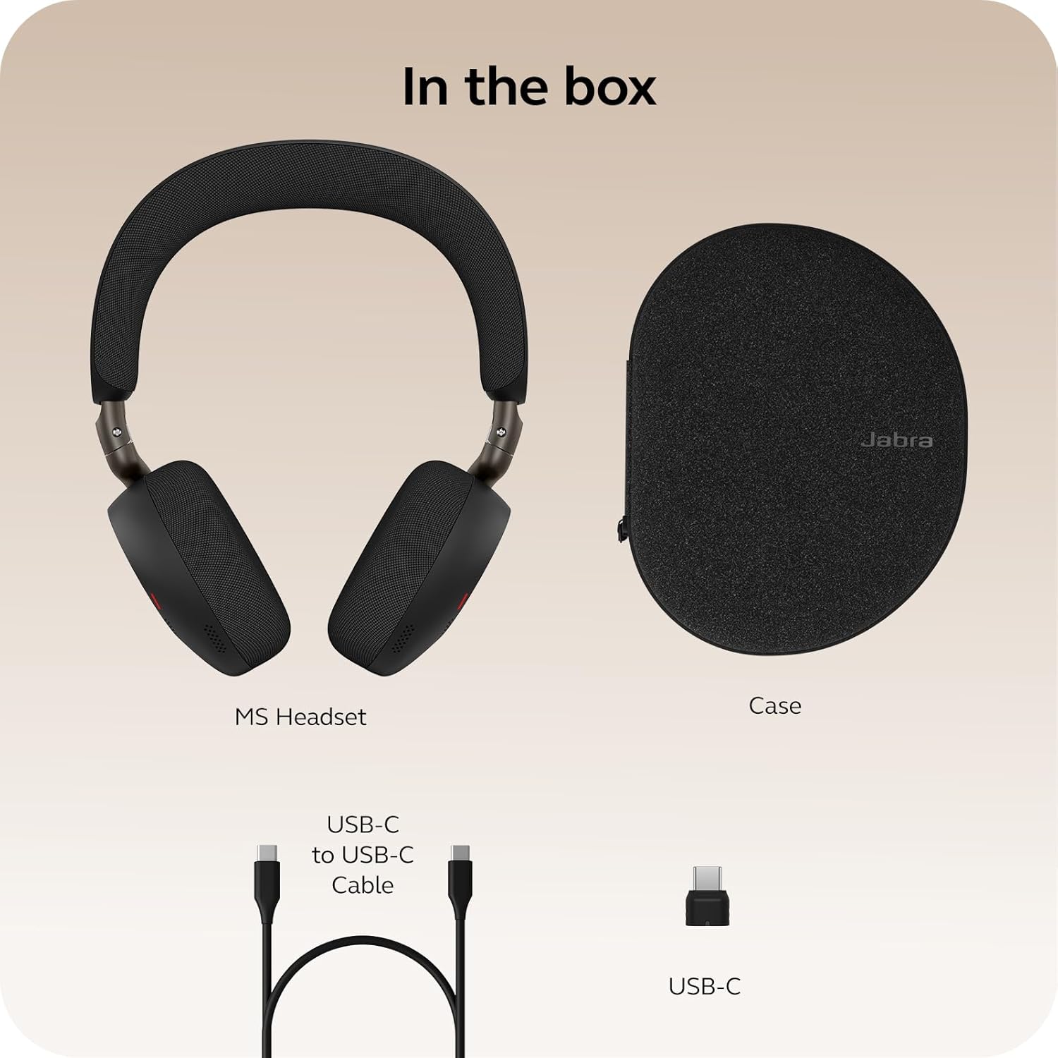 Jabra Evolve3 75 UC Stereo, Link 390 USB-C, Black - Image 2