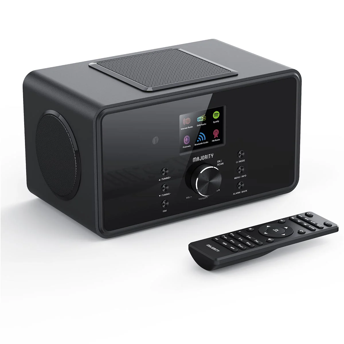 Majority Bard 4 inch Speakers Subwoofer DAB+ Internet Radio Spotify Bluetooth Black