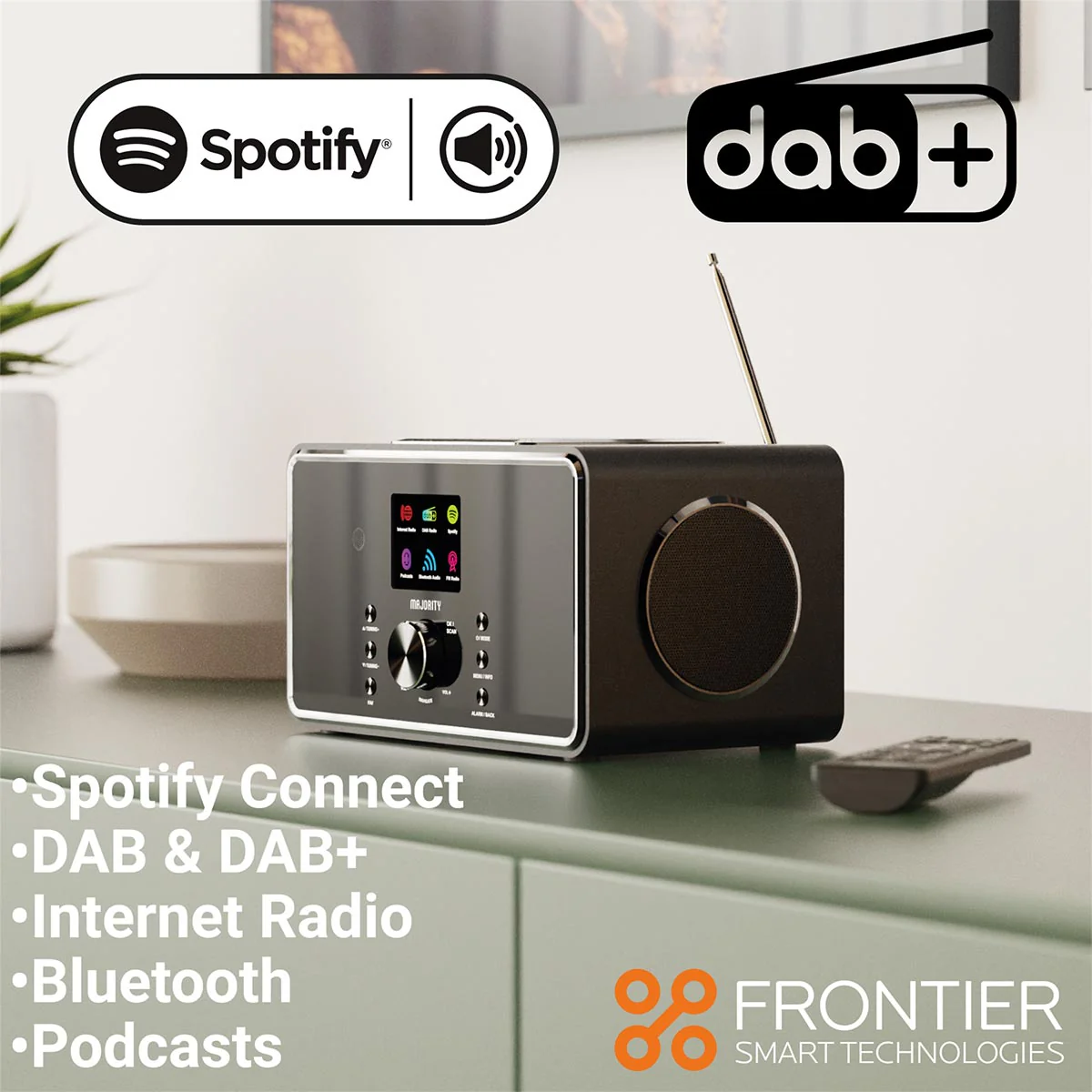 Majority Bard 4 inch Speakers Subwoofer DAB+ Internet Radio Spotify Bluetooth White - Image 2
