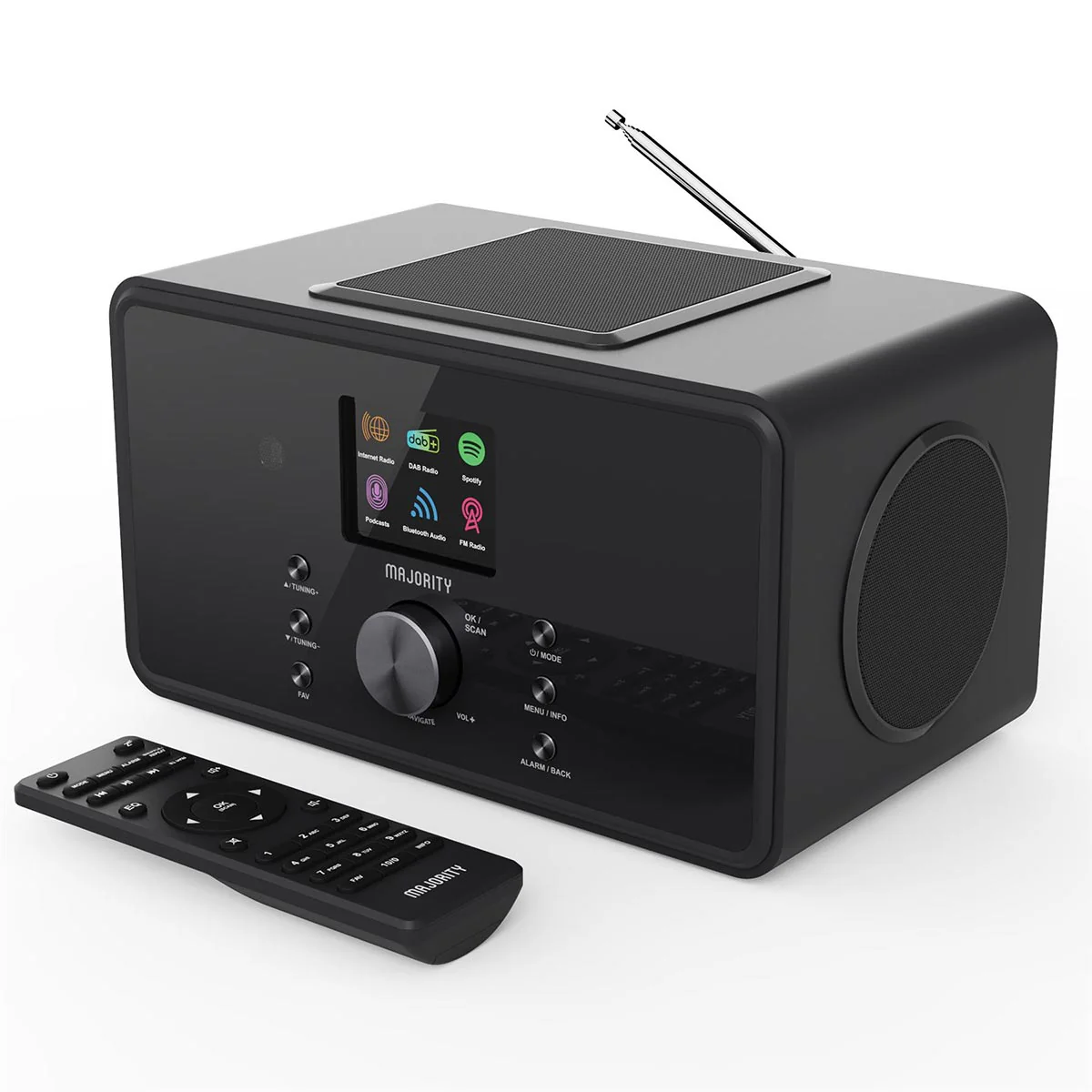 Majority Bard 4 inch Speakers Subwoofer DAB+ Internet Radio Spotify Bluetooth Black - Image 5