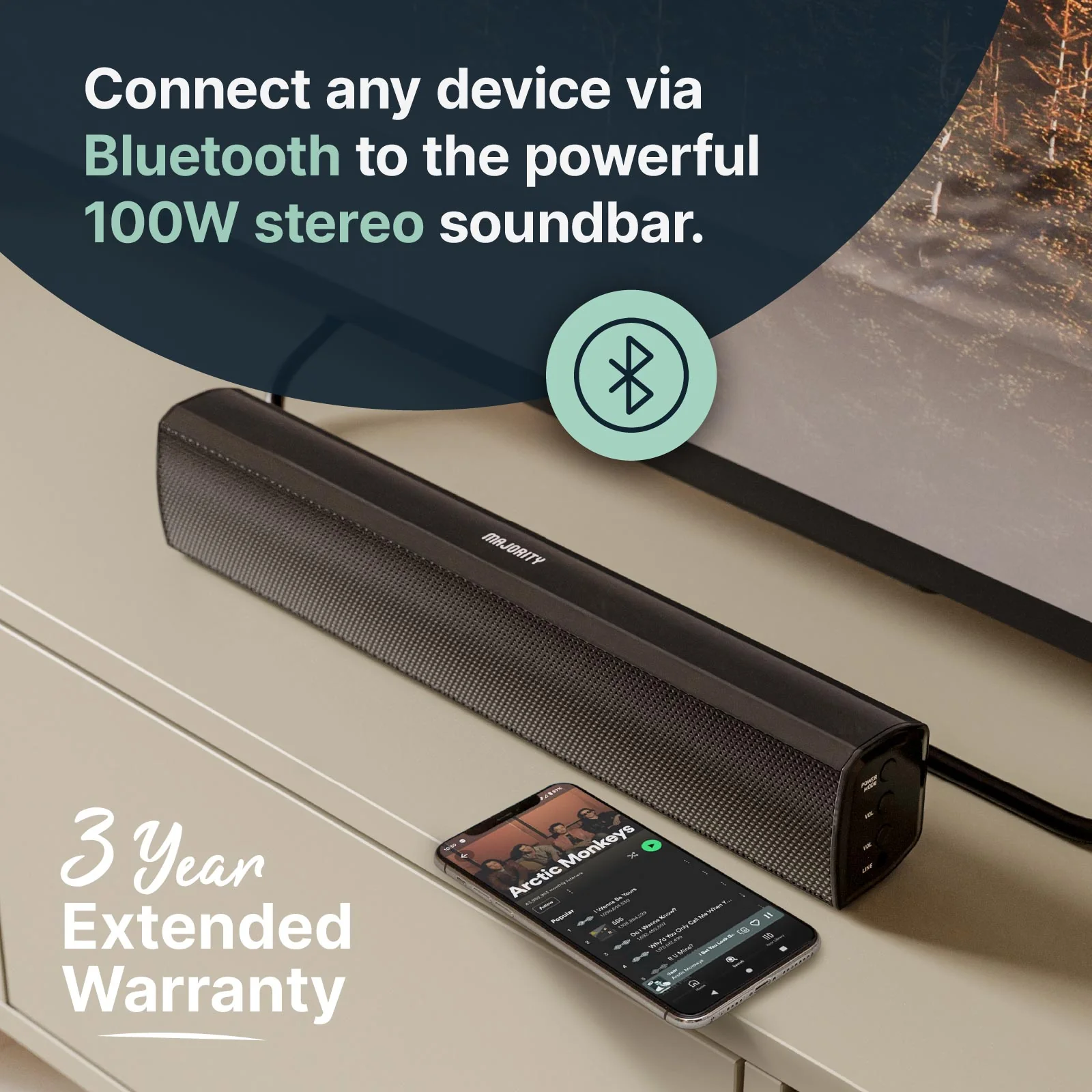 Majority Bowfell Plus Bluetooth Sound Bar with Subwoofer - Image 5