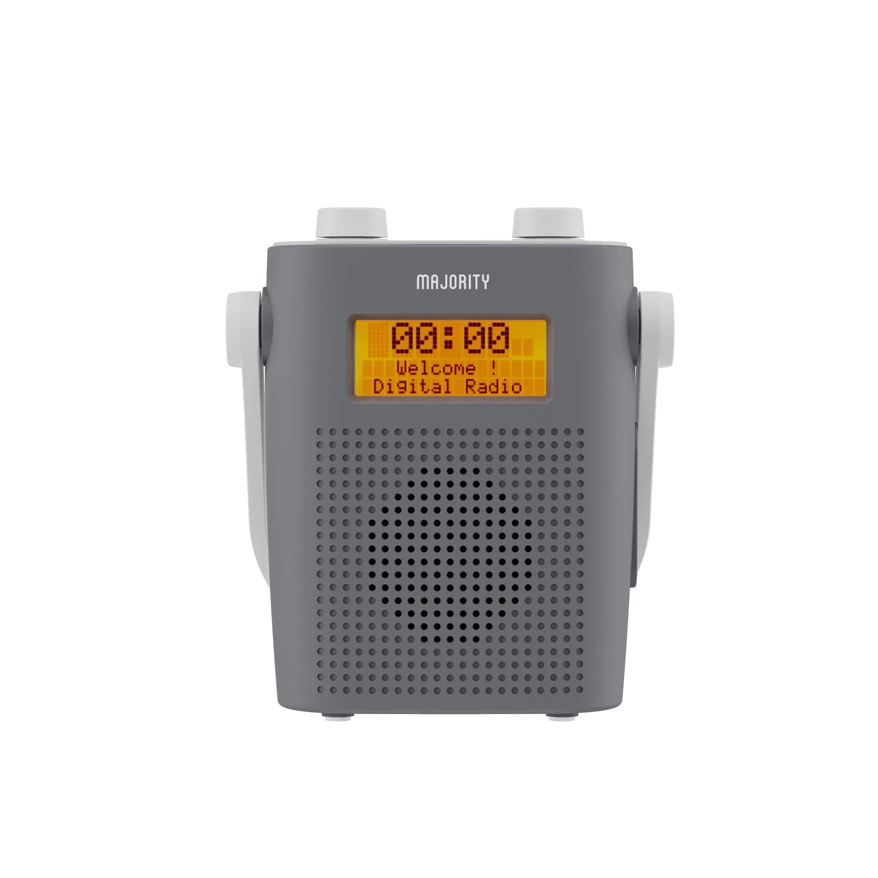 Majority Eversden DAB Water Resistant Portable Shower Radio Bluetooth Mains &  Battery Grey - Image 2
