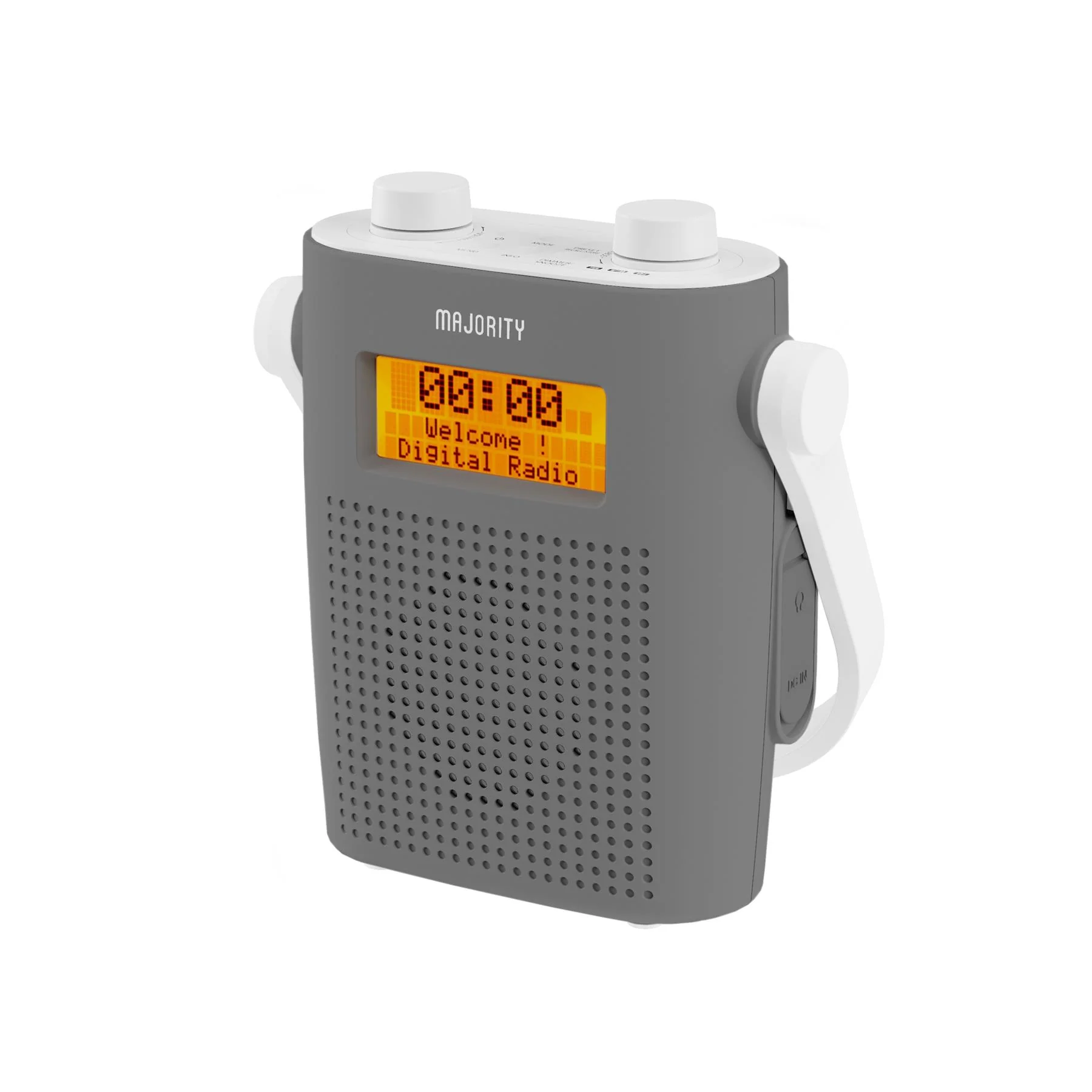Majority Eversden DAB Water Resistant Portable Shower Radio Bluetooth Mains &  Battery Grey - Image 3