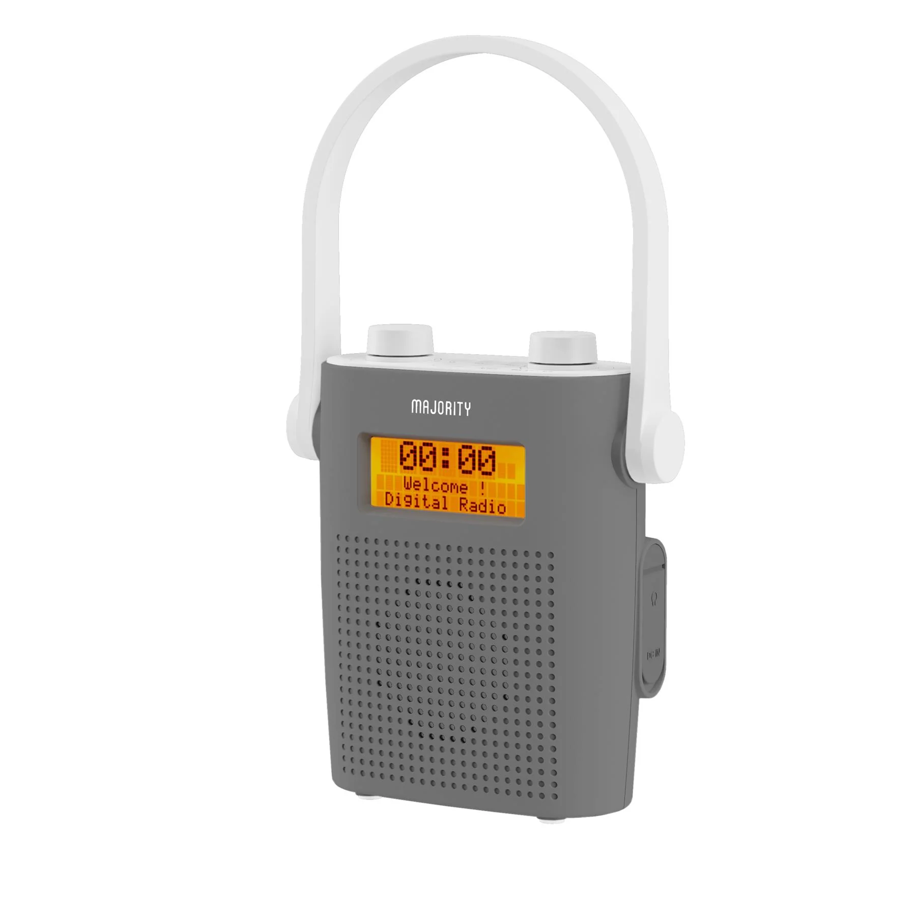 Majority Eversden DAB Water Resistant Portable Shower Radio Bluetooth Mains &  Battery Grey - Image 4