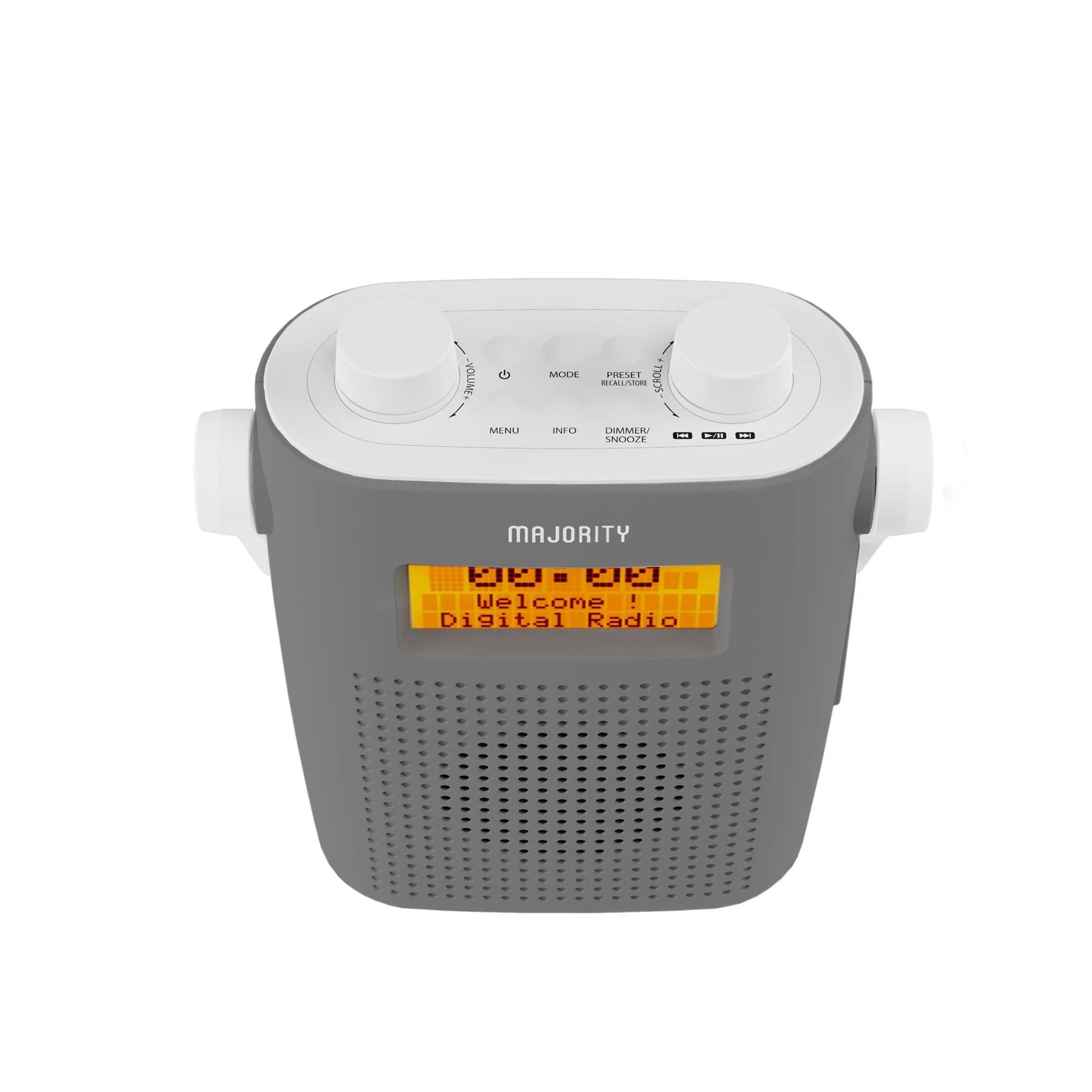 Majority Eversden DAB Water Resistant Portable Shower Radio Bluetooth Mains &  Battery Grey - Image 6