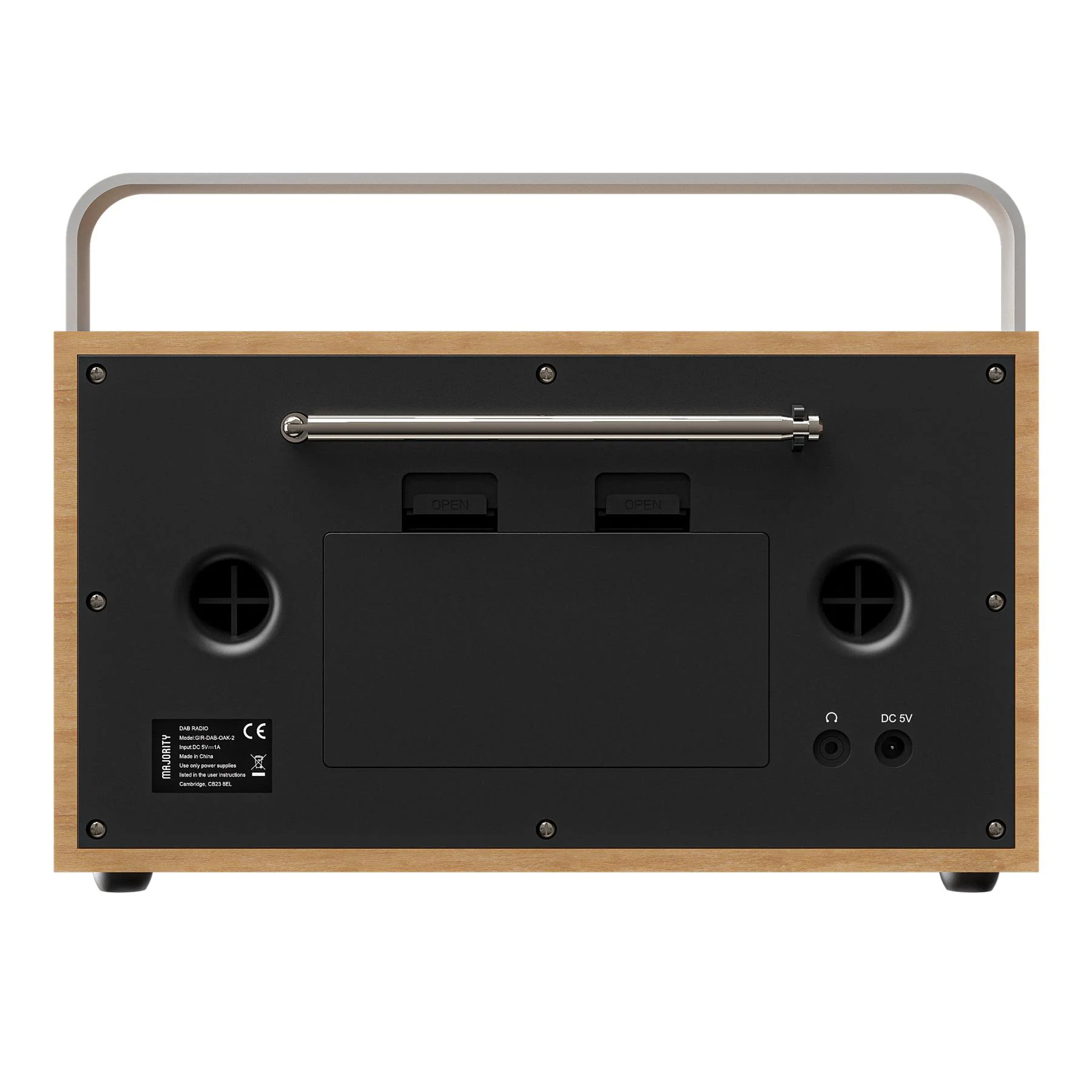 Majority Girton DAB DAB+ Digital Radio FM Mains & Portable LED Screen Dual Alarm Walnut - Image 3