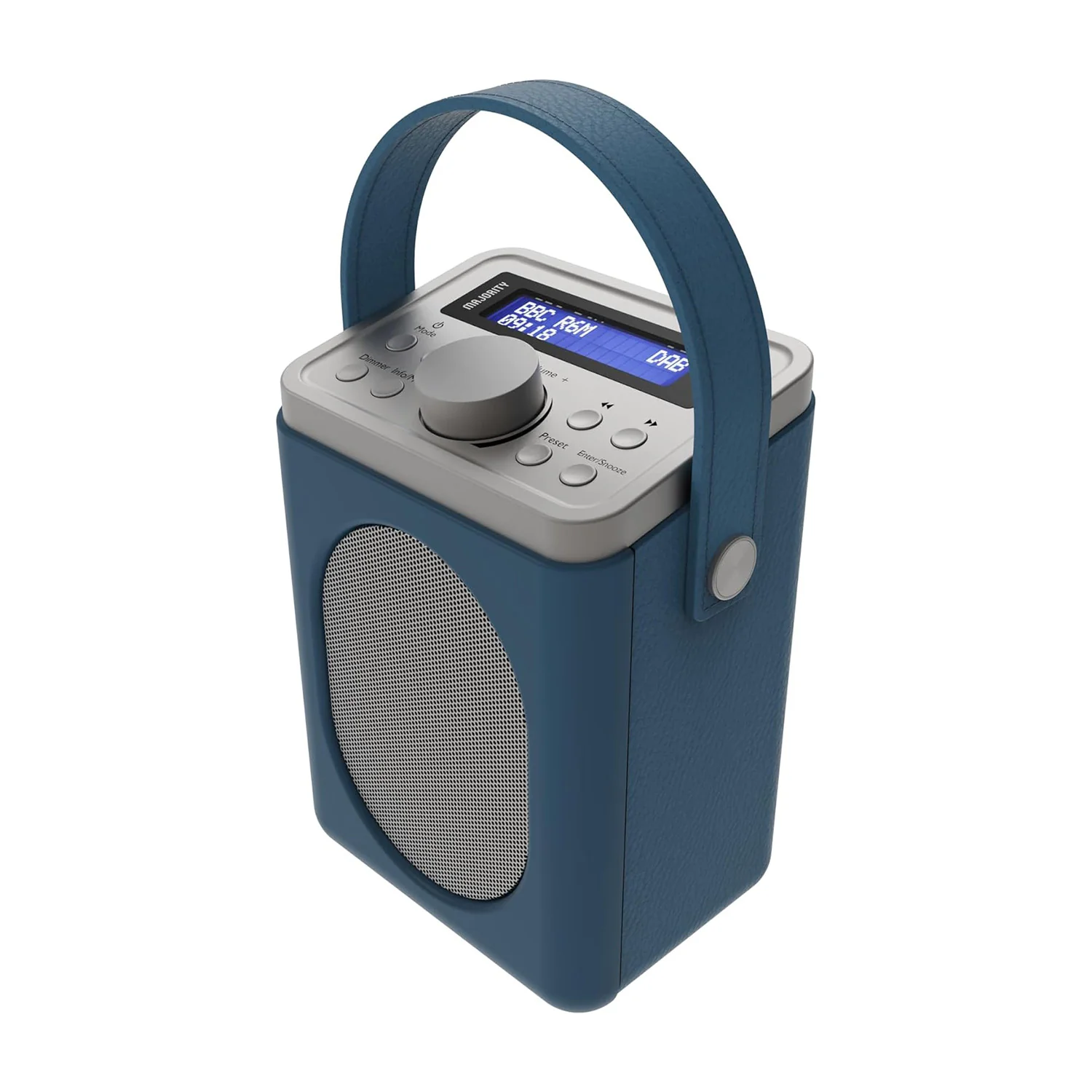 Majority Little Shelford Portable DAB/DAB+ FM Radio Bluetooth Alarm & Sleep Timer Blue & Grey