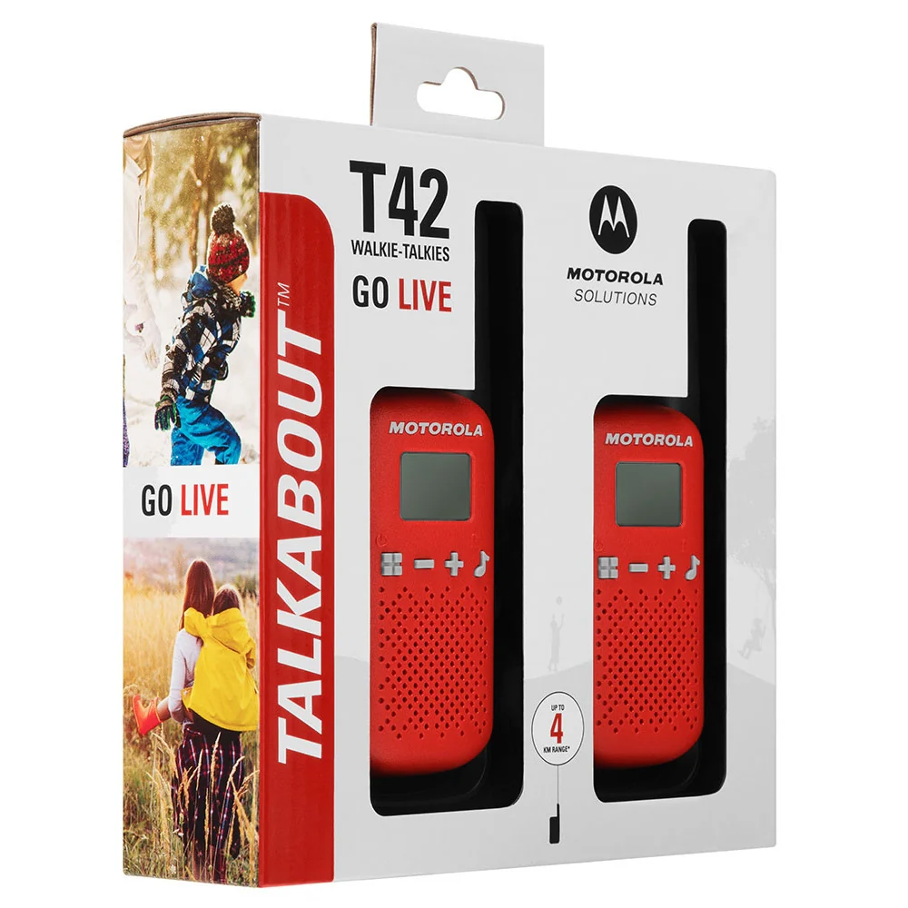 Motorola TALKABOUT T42 Eight Pack Two-Way Radios in Red - Image 5