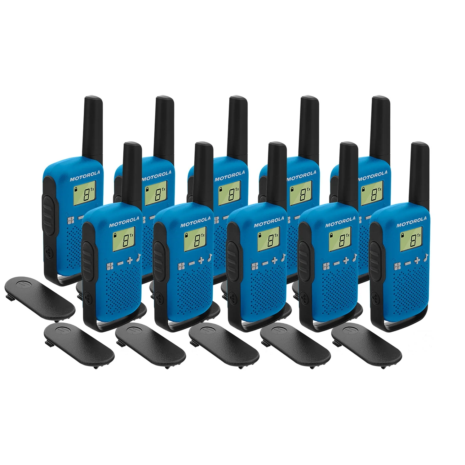 Motorola TALKABOUT T42 Ten Pack Two-Way Radios in Blue