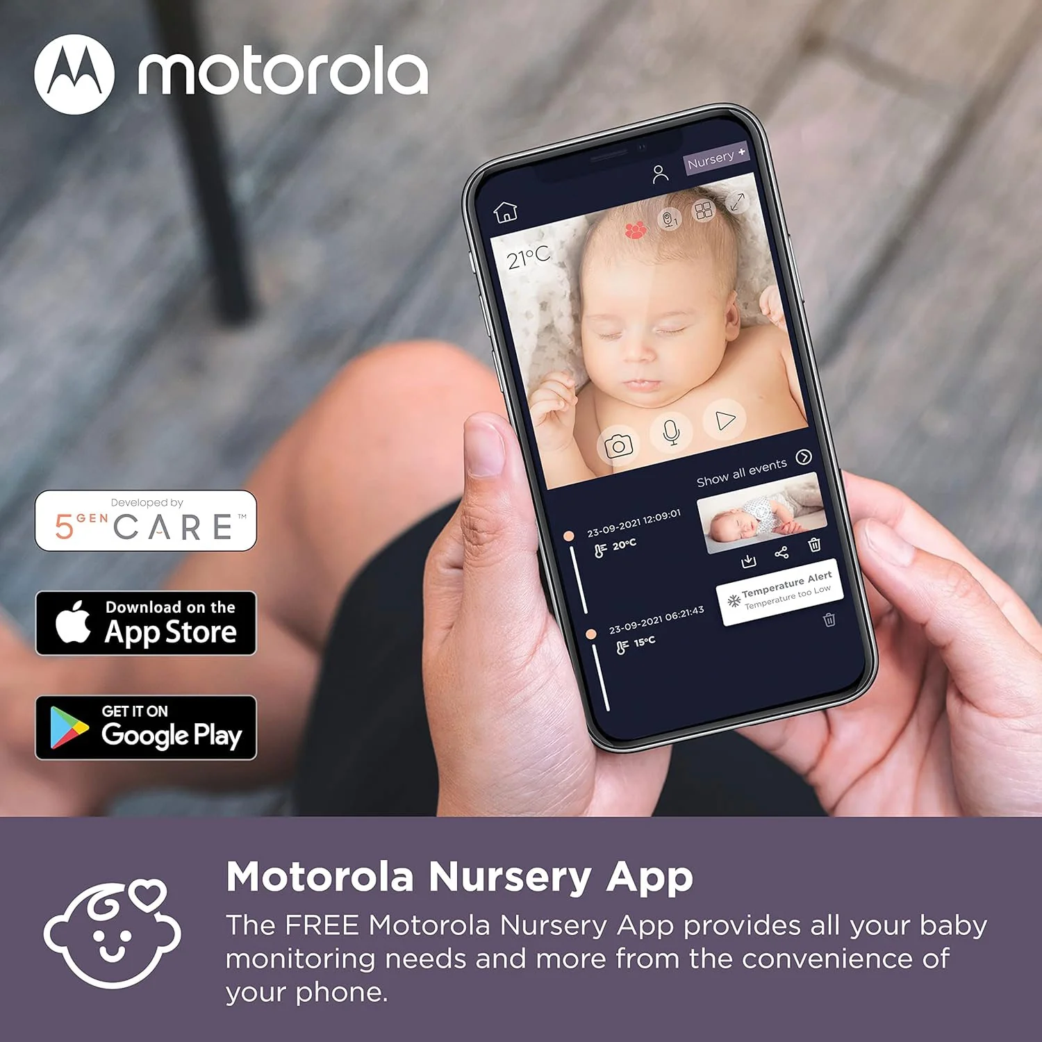 Motorola VM855 5.0" Portable Wifi Video Baby Monitor - Image 12