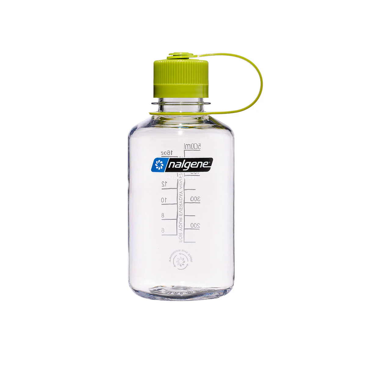 Nalgene Narrow Mouth 500ml Tritan Sustain Water Bottle - Clear (Green Cap)