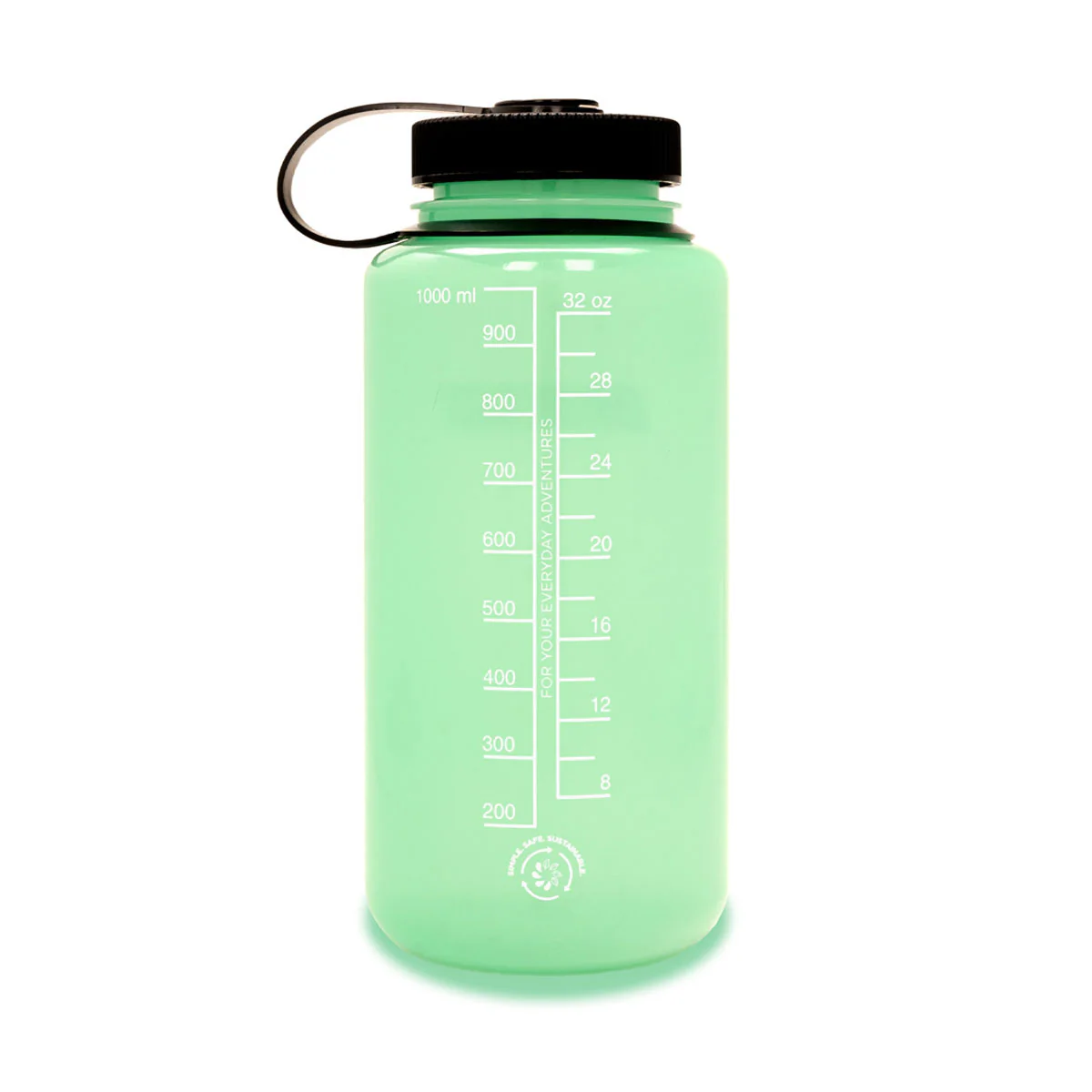 Nalgene Wide Mouth 1L Tritan Sustain Water Bottle - Glow Green - Image 2